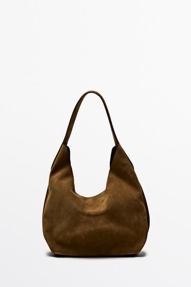 Mini split suede leather bag — KHAKI GREEN 1