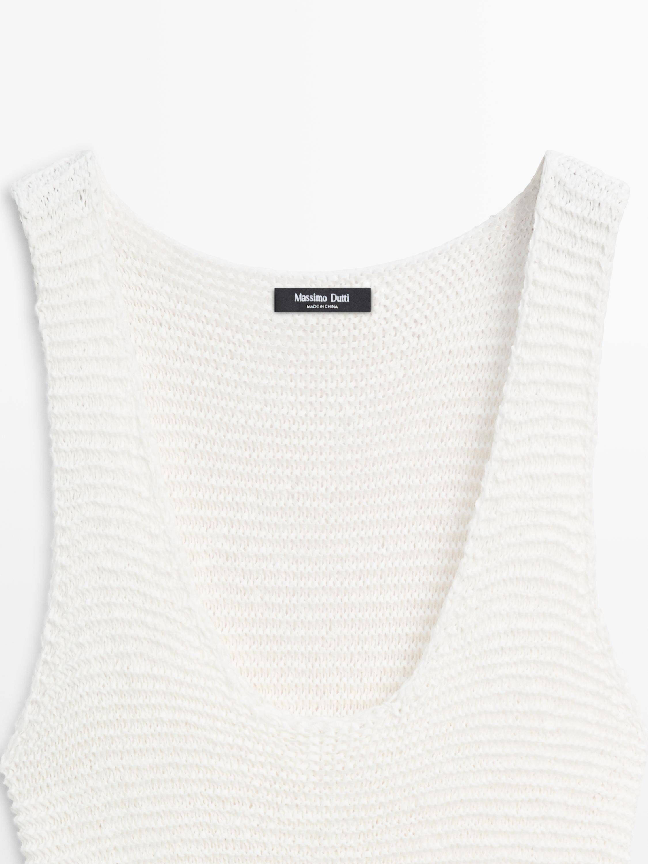 Long matching linen blend dress