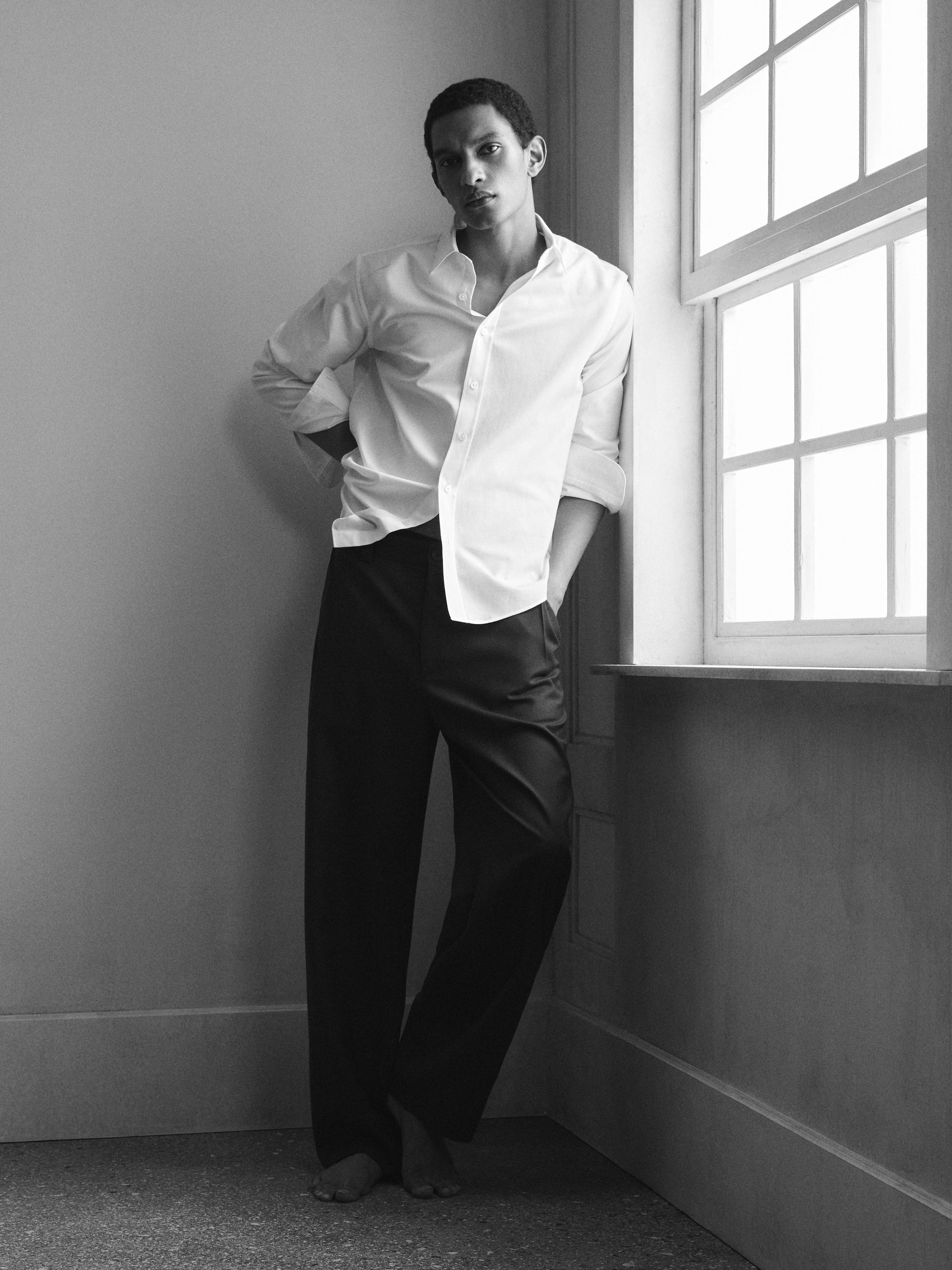 Slim fit 100% cotton shirt — WHITE