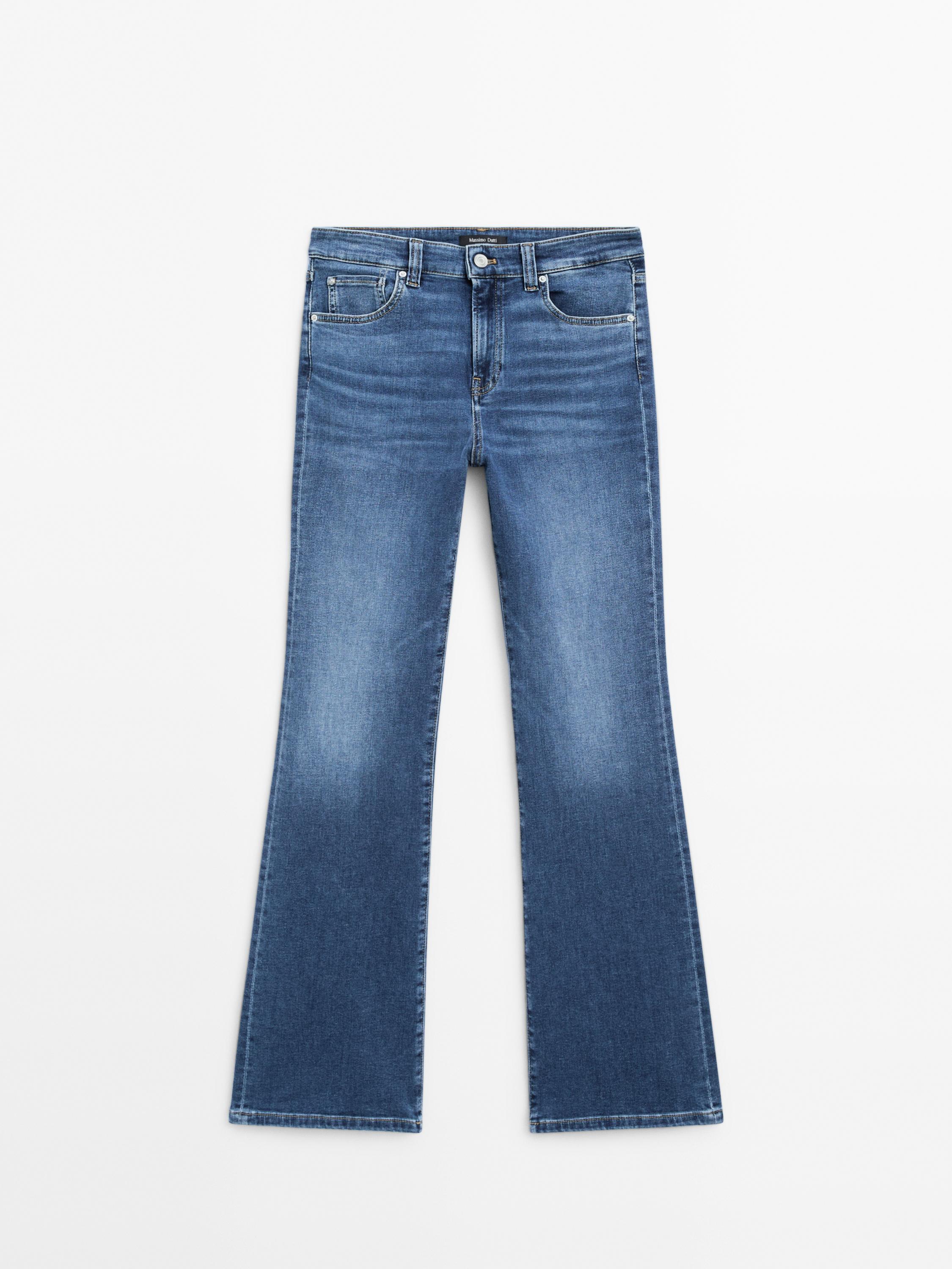 High-waist skinny flared jeans