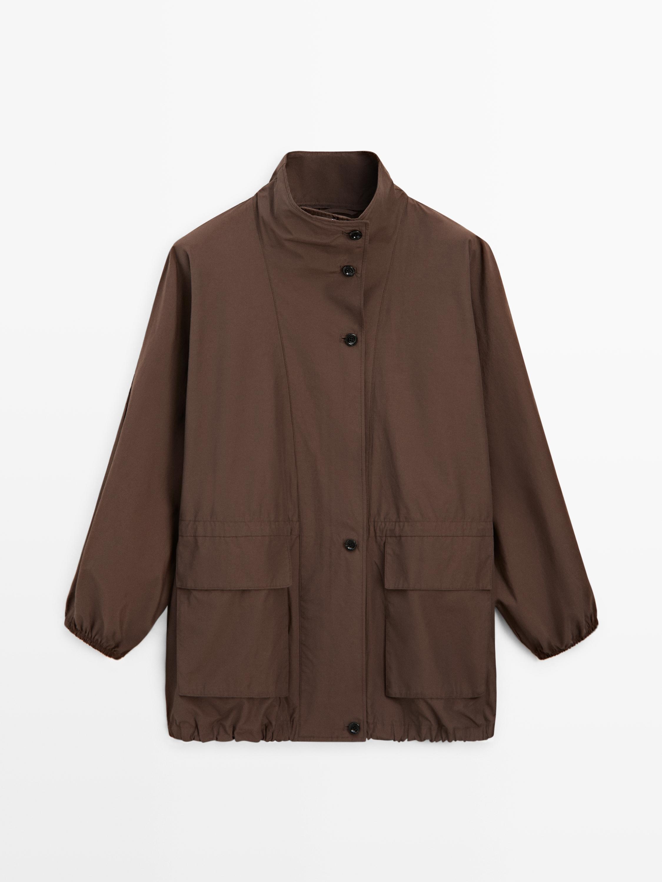 Puff parka with collar detail