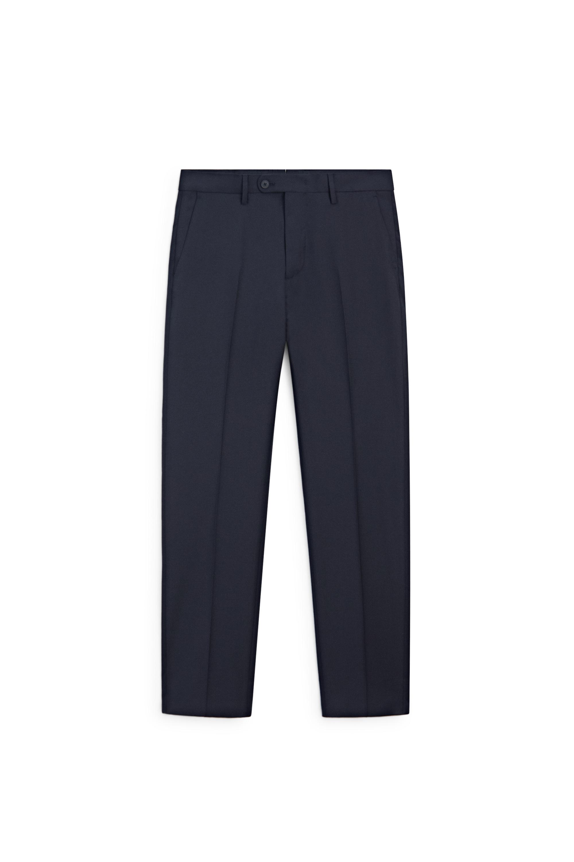 Textured suit pants — NAVY BLUE