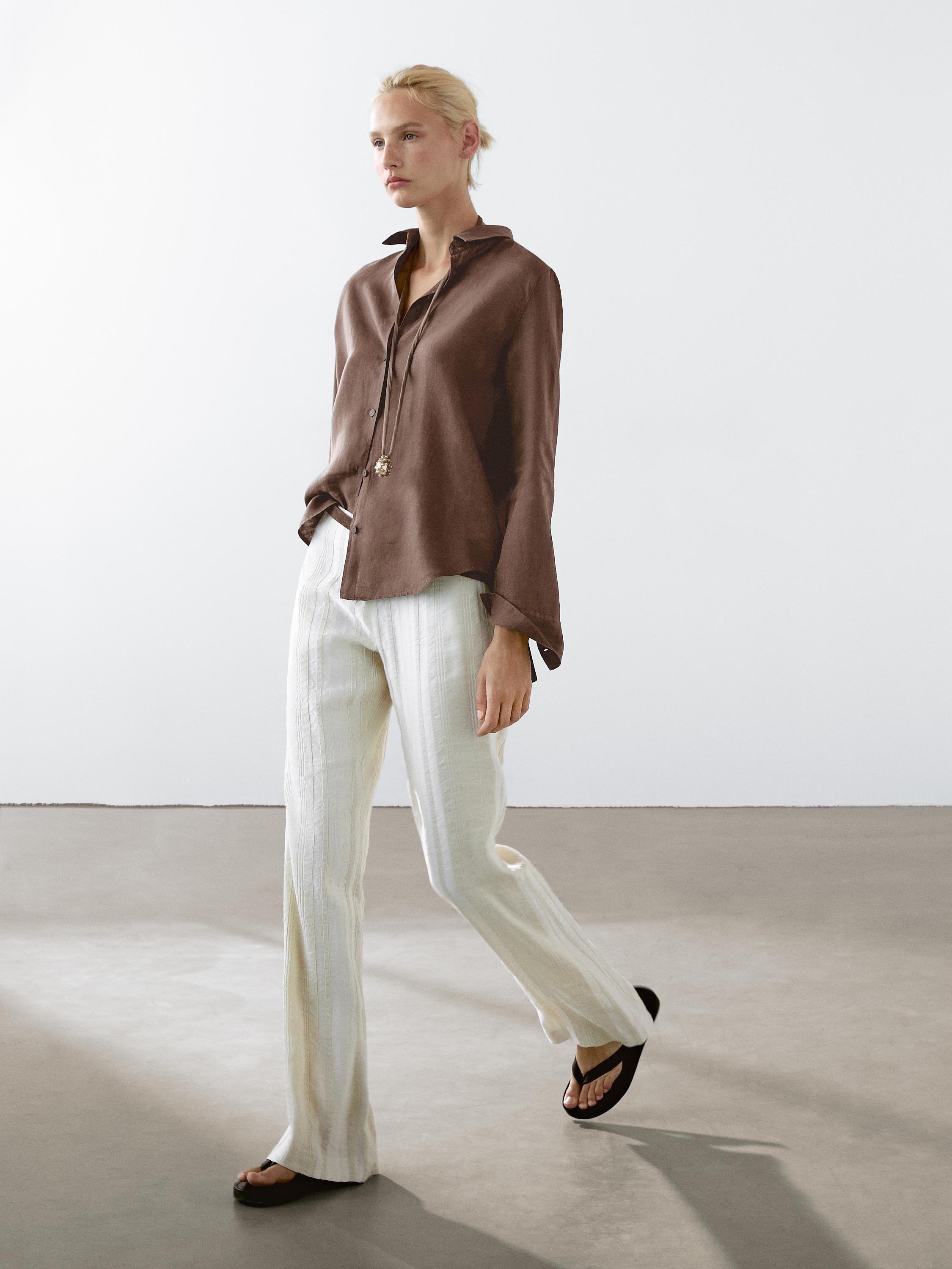 Camisa fluida 100% lino