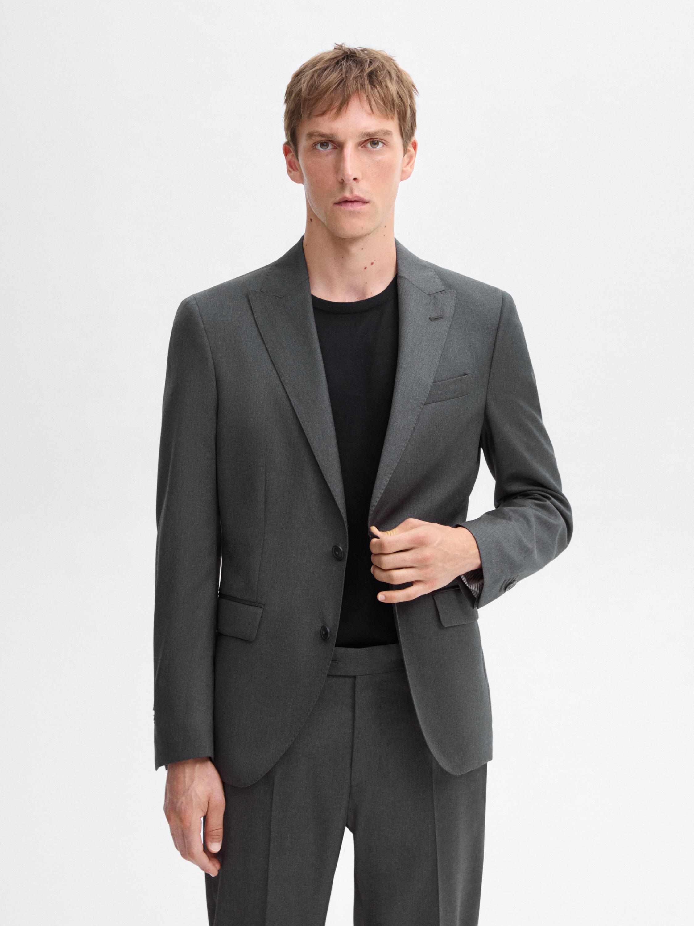 Plain 100% wool suit blazer