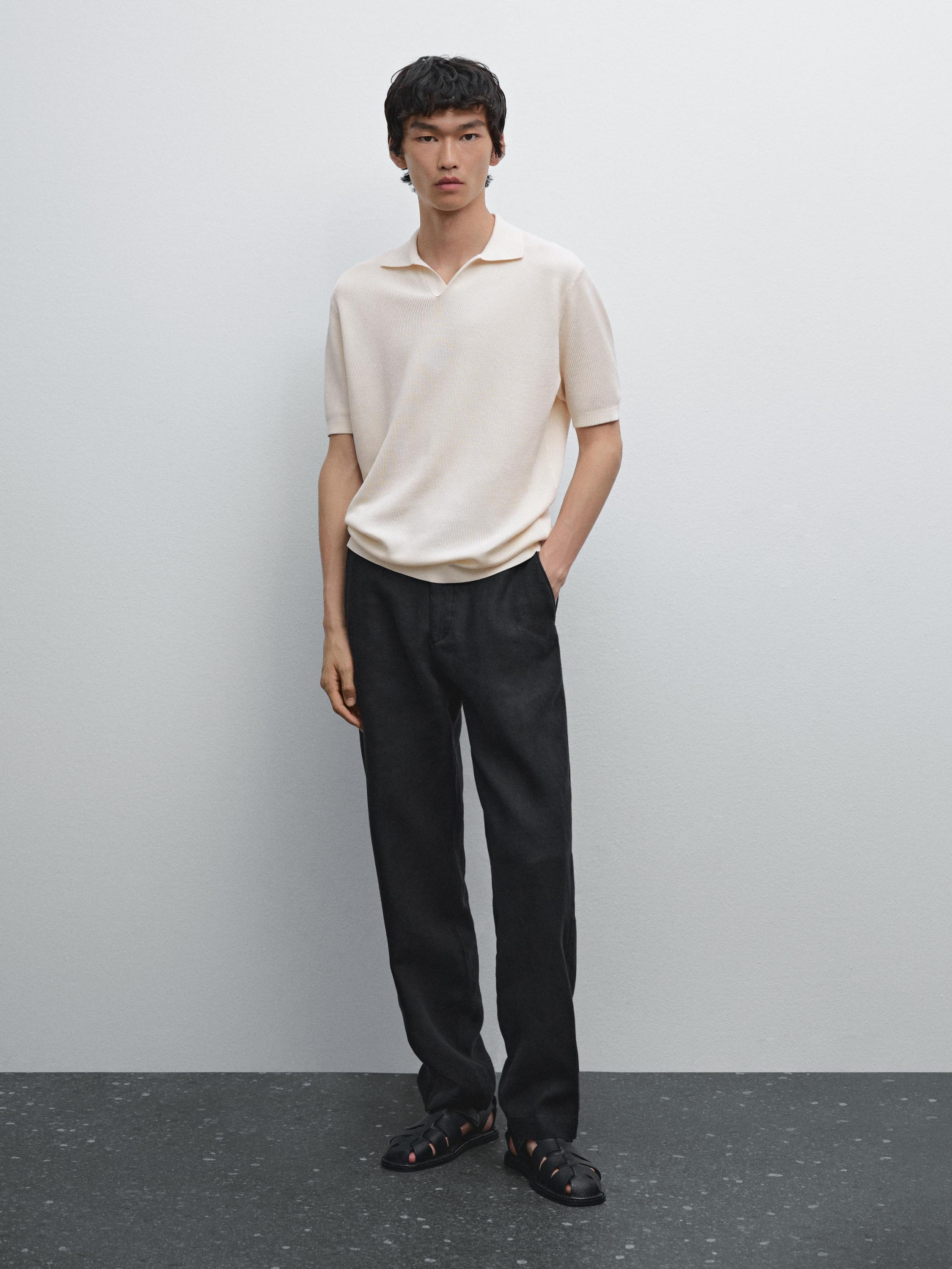 Mercerised cotton short sleeve polo shirt