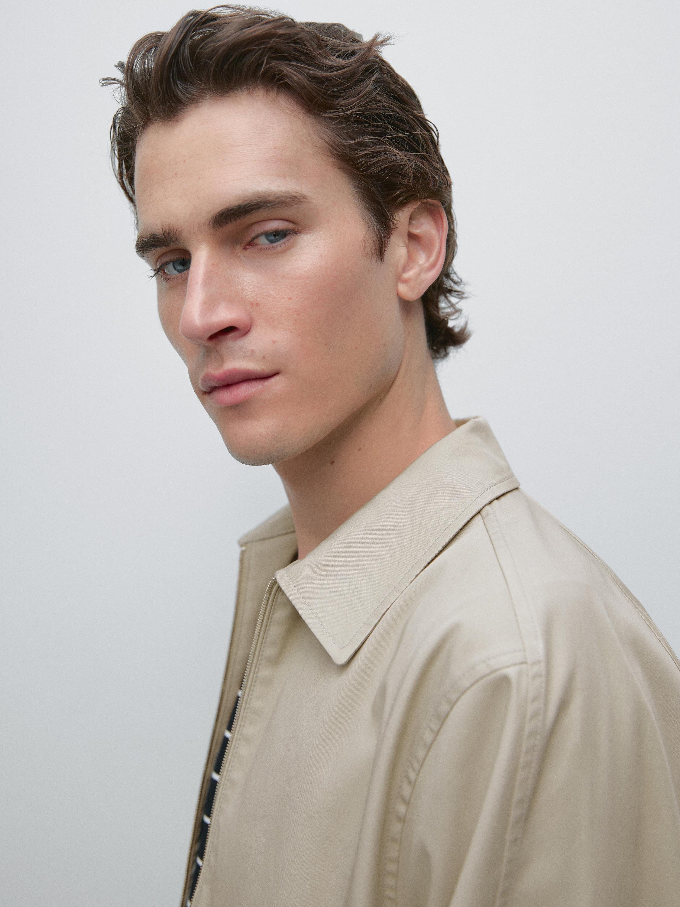 Short 100% cotton water-repellent jacket