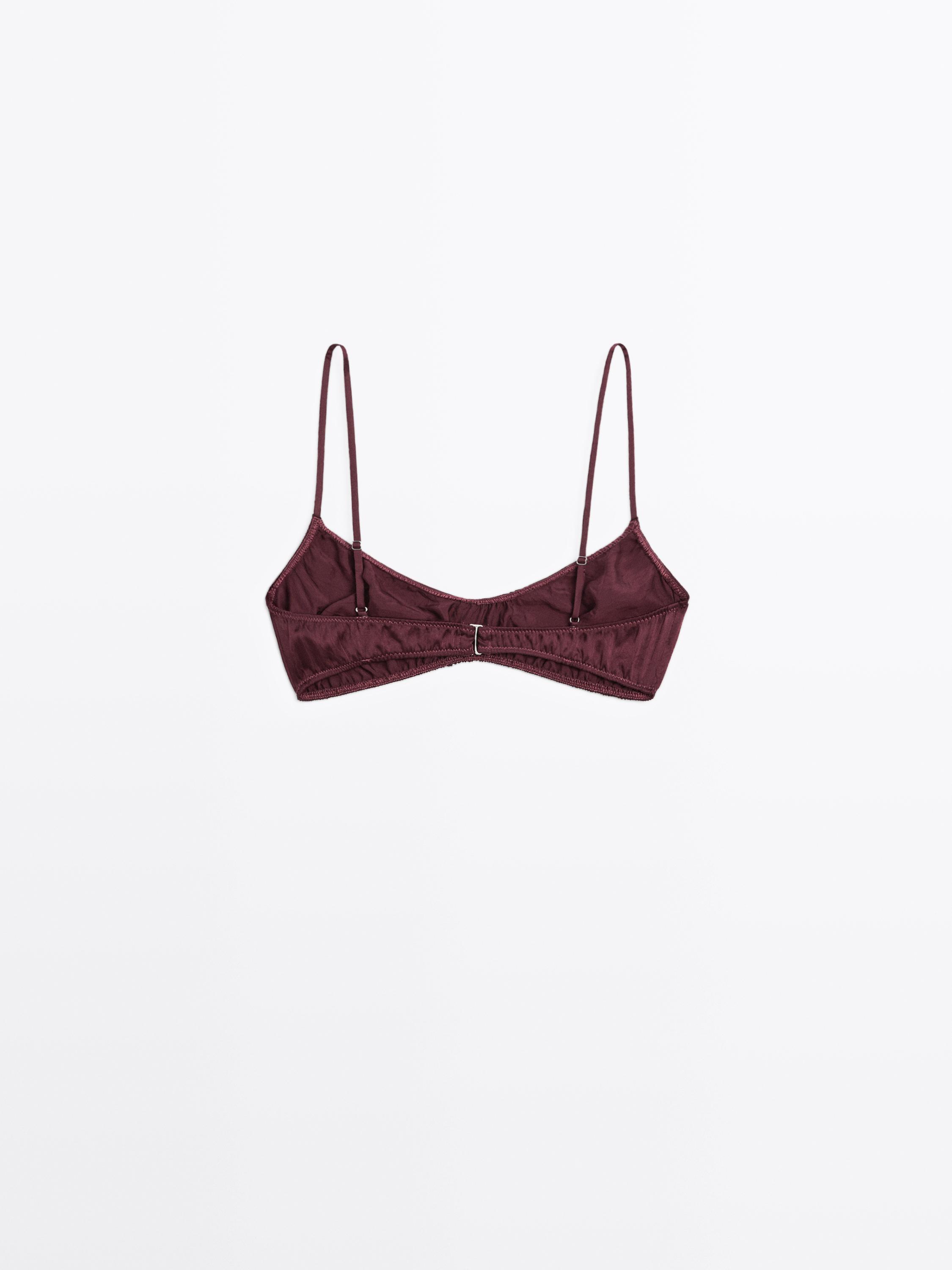 Gathered satin triangle bra - STUDIO