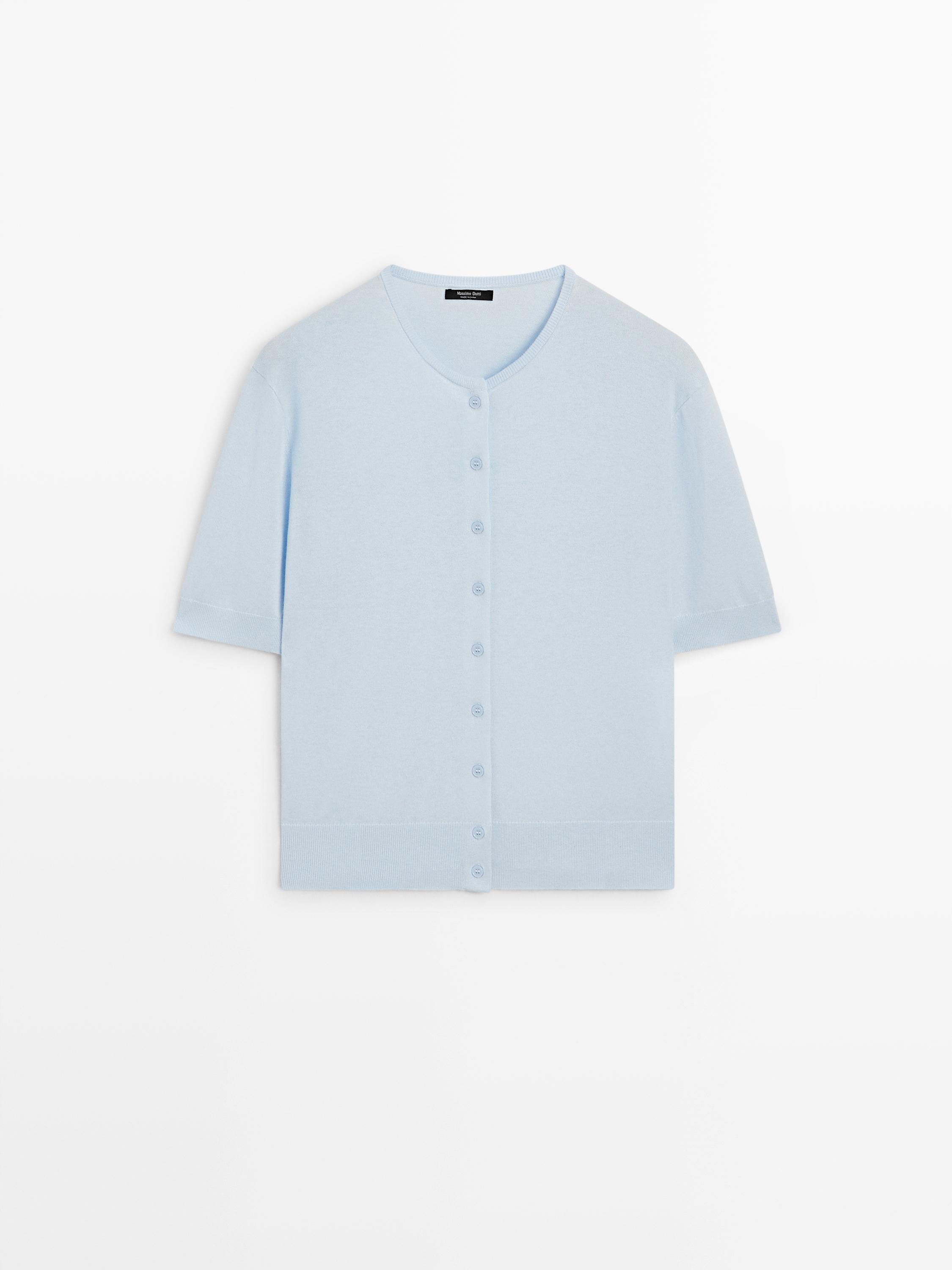 Short sleeve knit cardigan