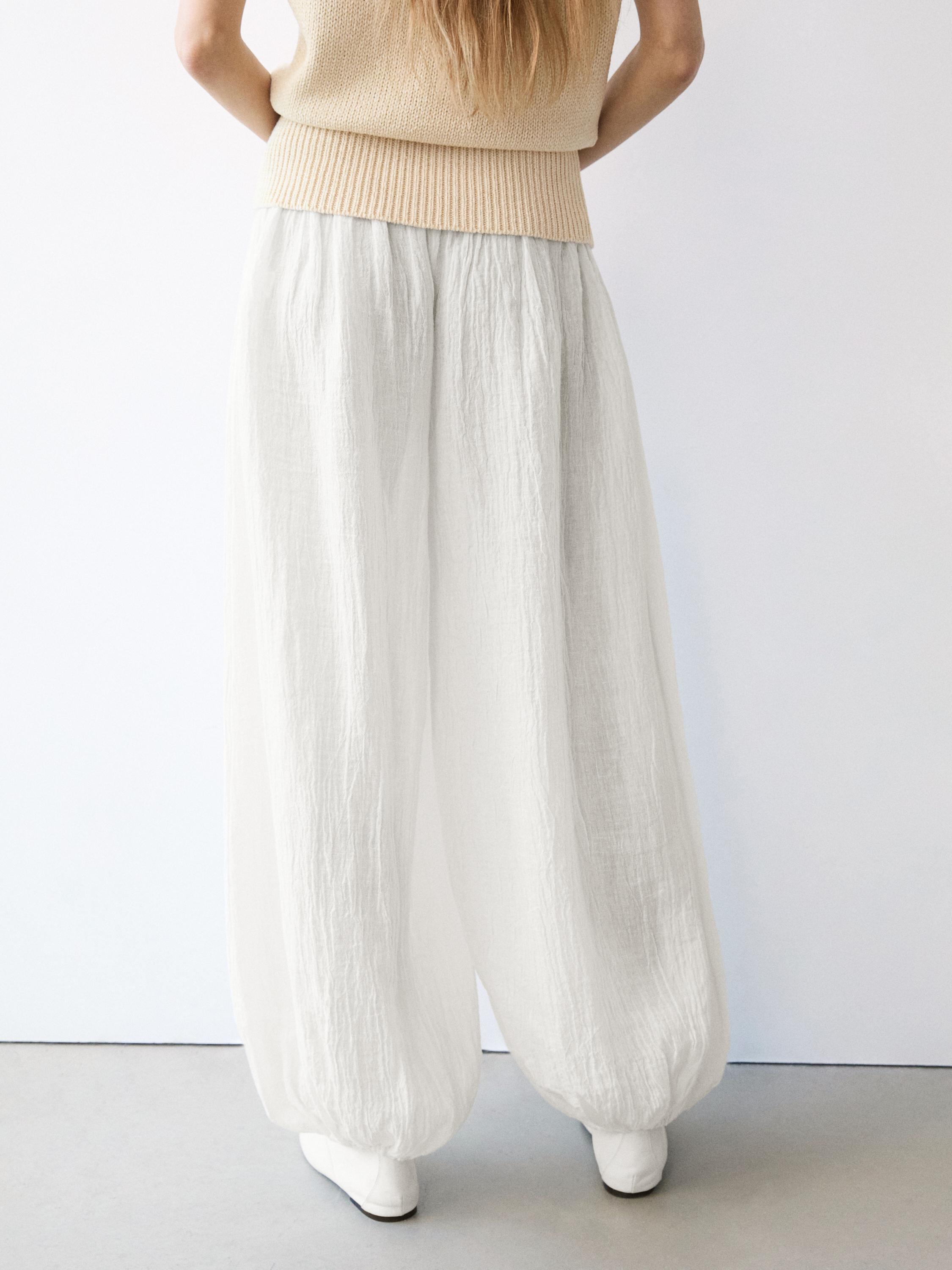 Linen sarouel trousers — Off white