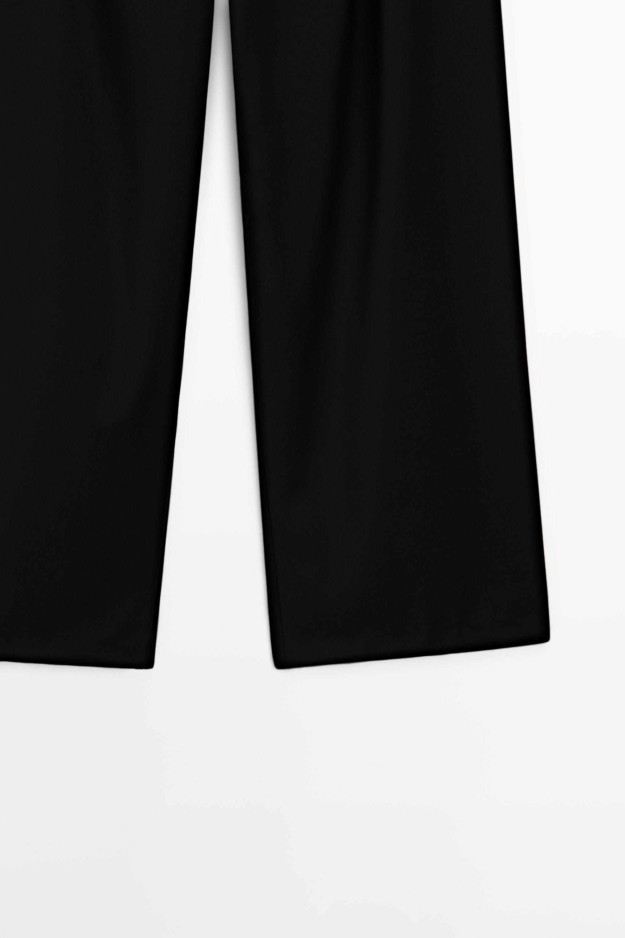 Extra fine wool pleated pants — BLACK