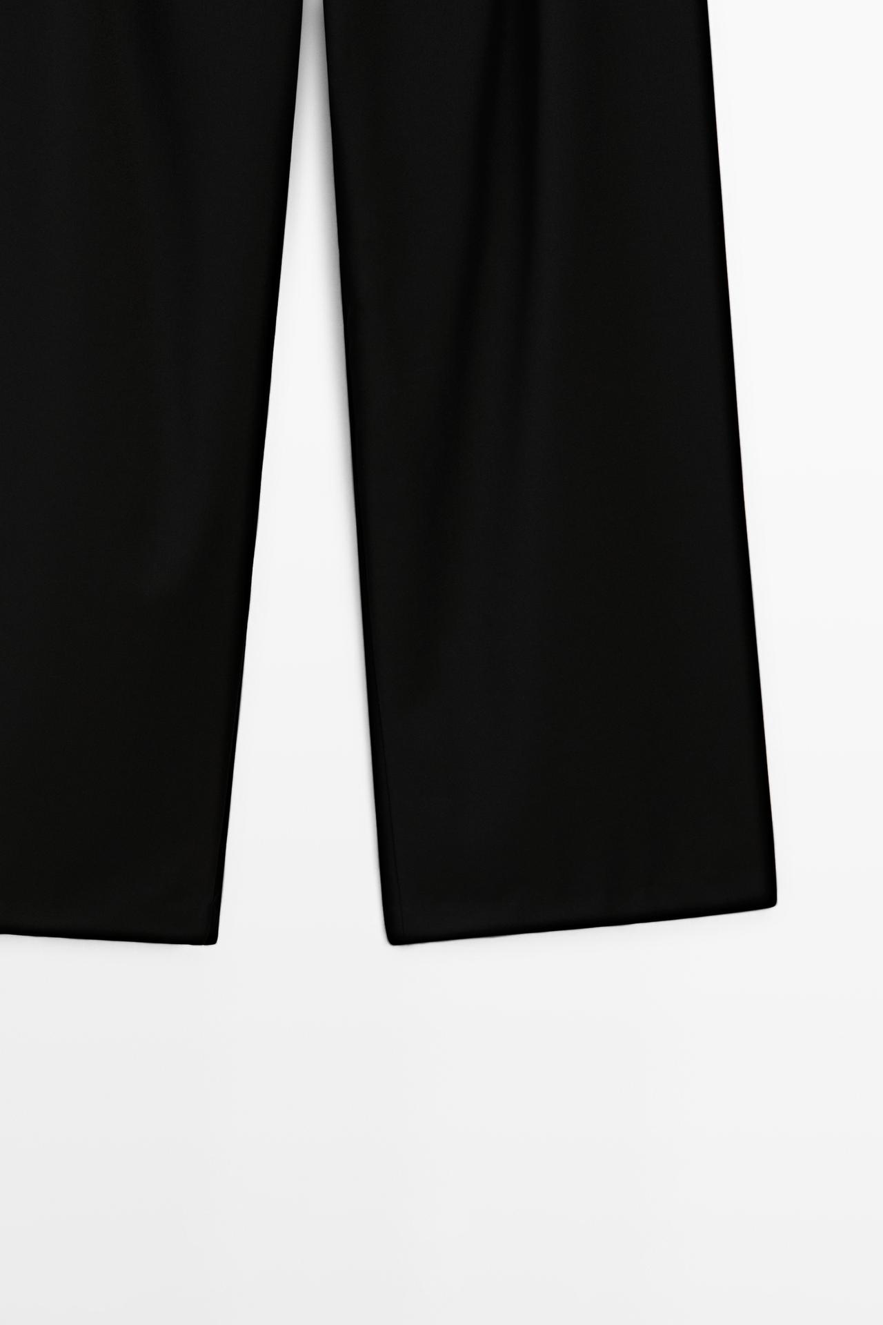 Extra fine wool pleated pants — BLACK