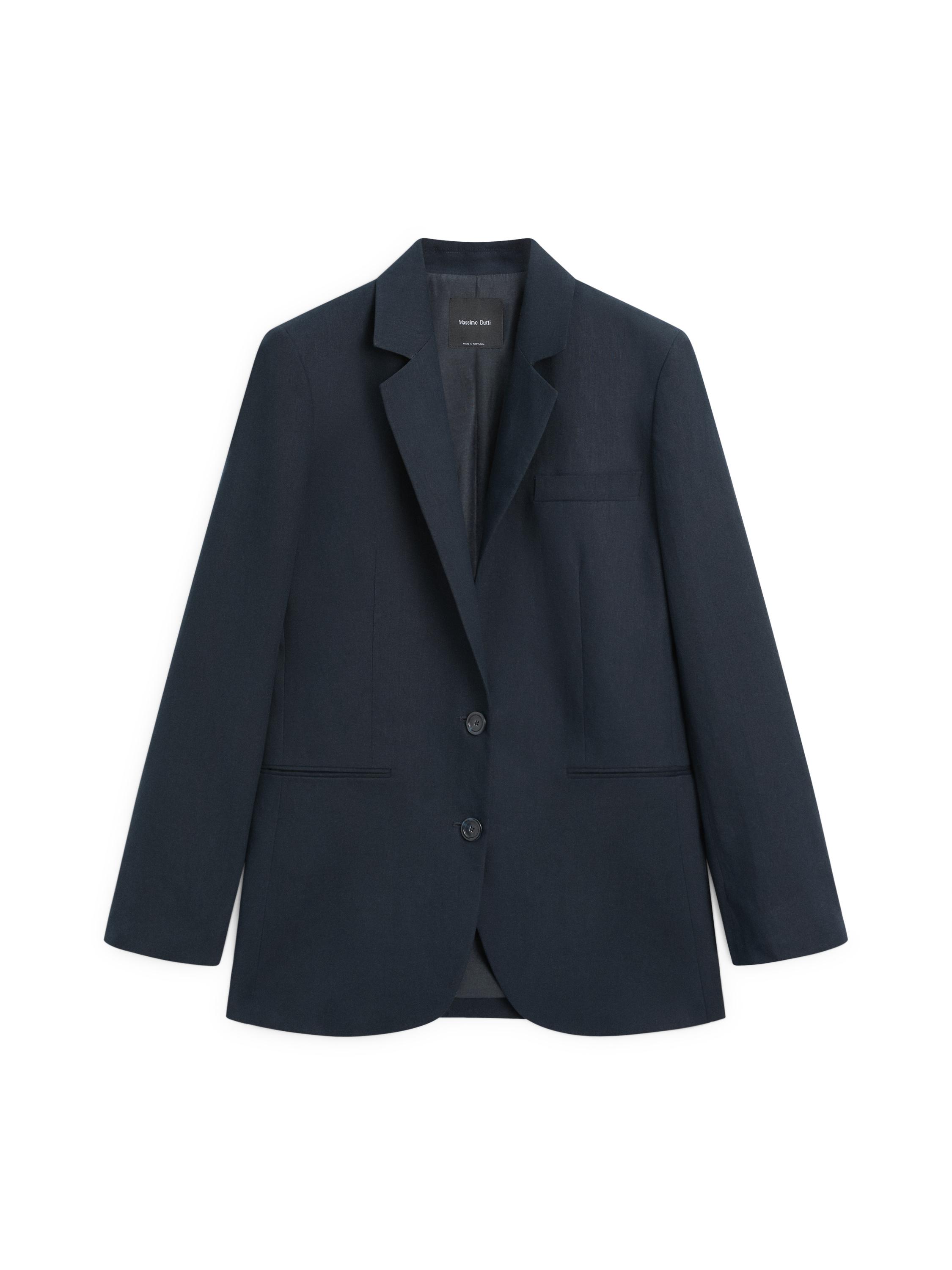 100% linen suit blazer — NAVY BLUE