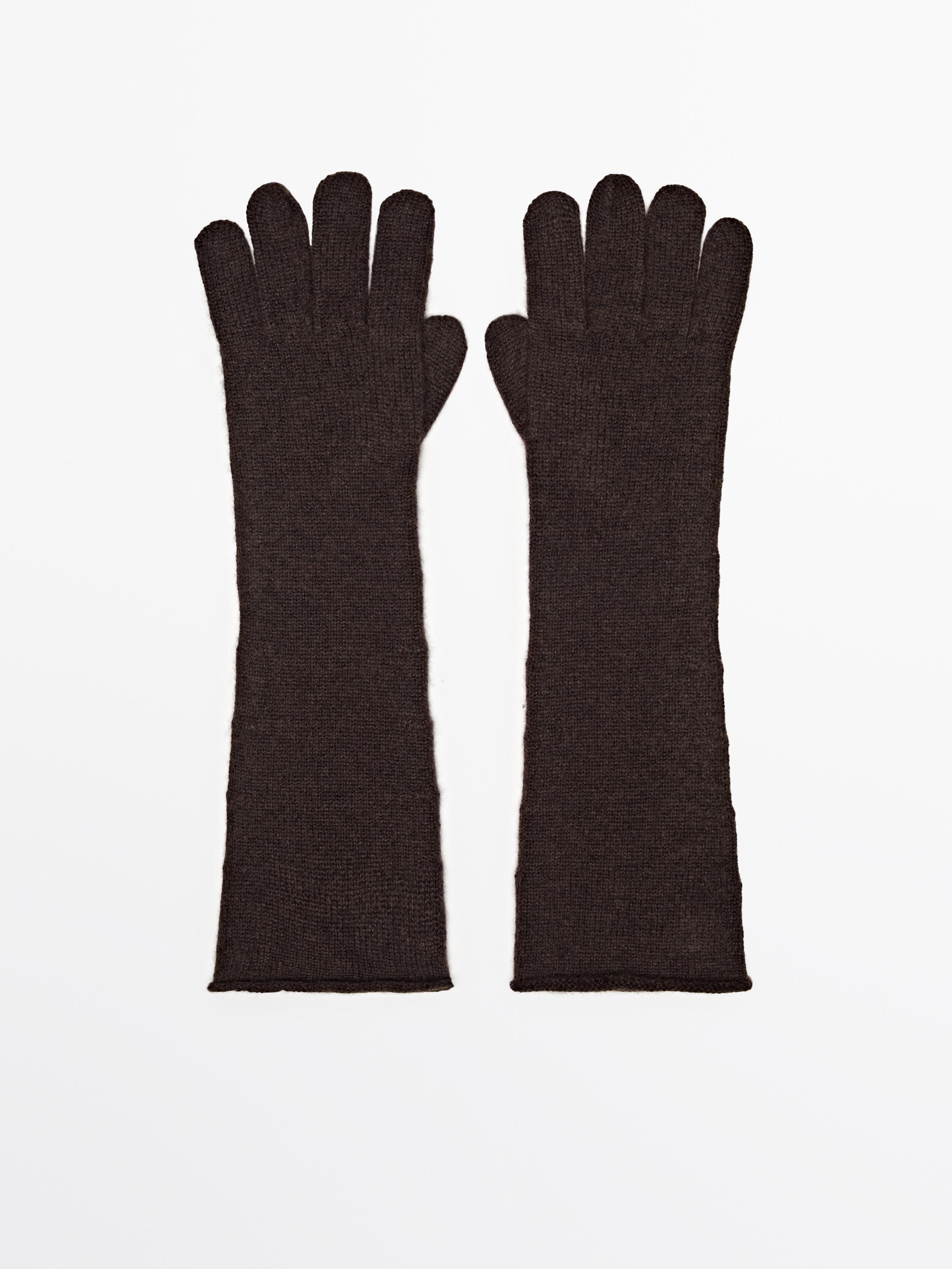 Long cashmere gloves