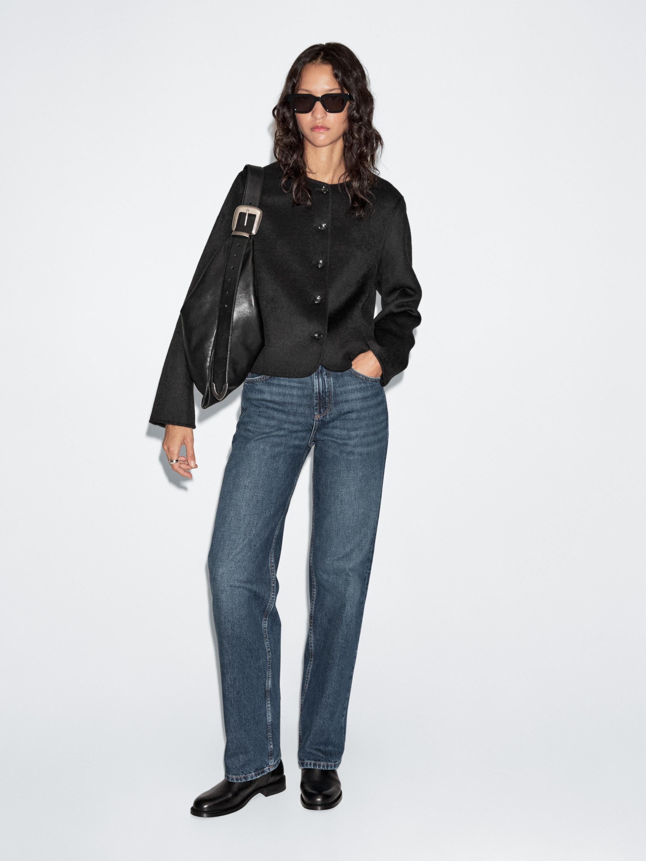 Short wool blend jacket