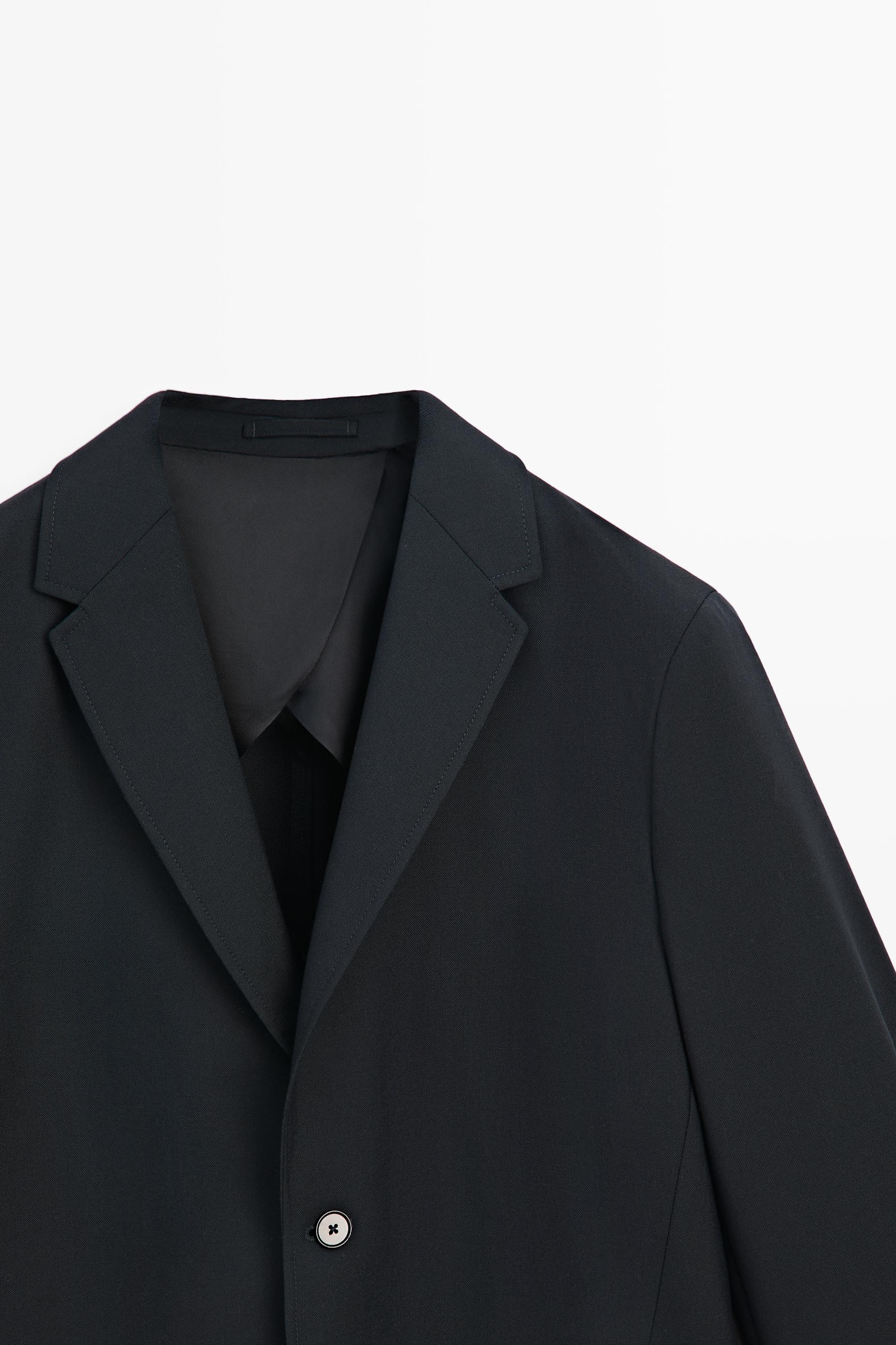 Textured cold wool blazer — DEEP BLUE