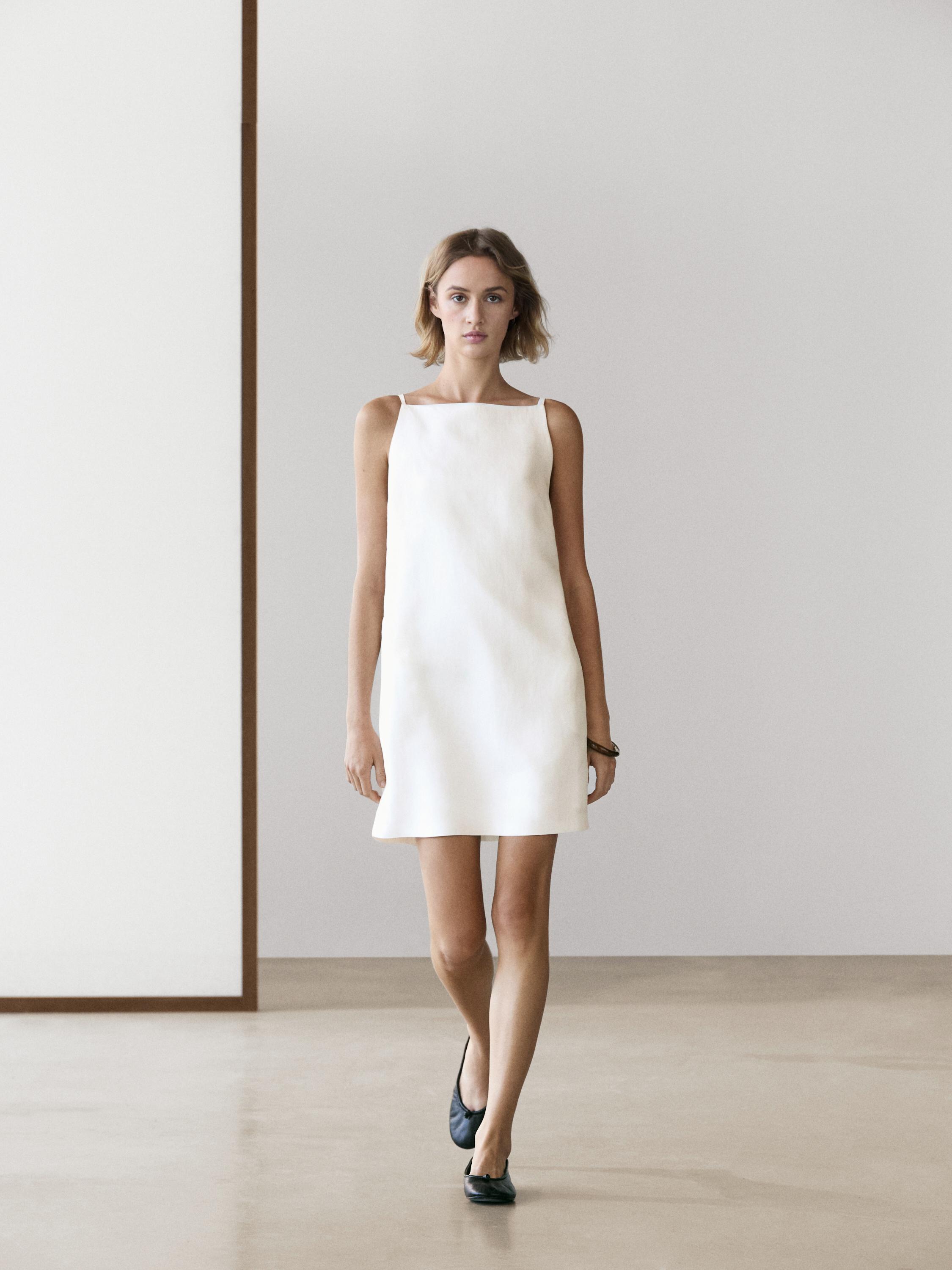 Thin strap mini dress — WHITE