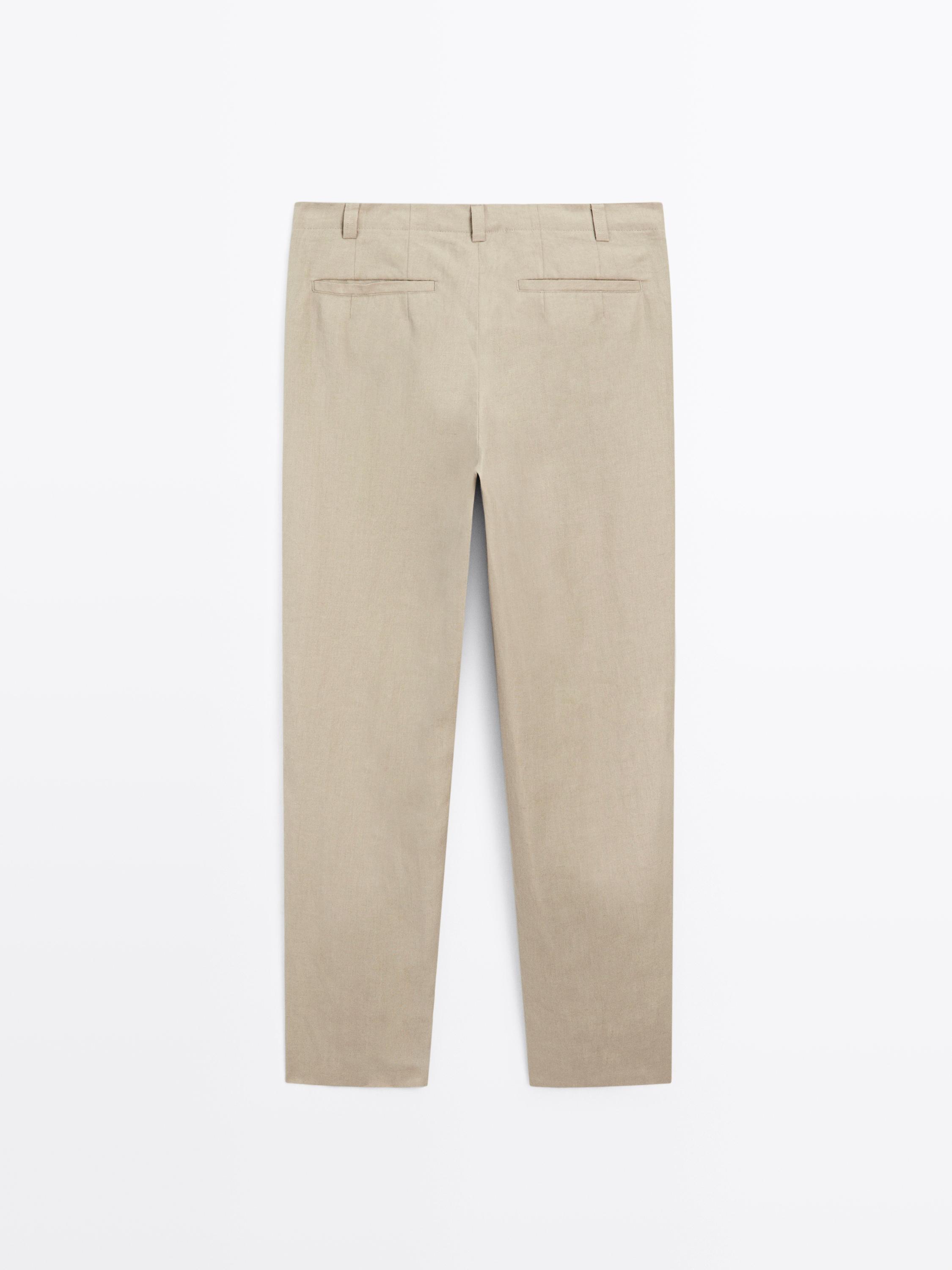 Total look 100% linen trousers