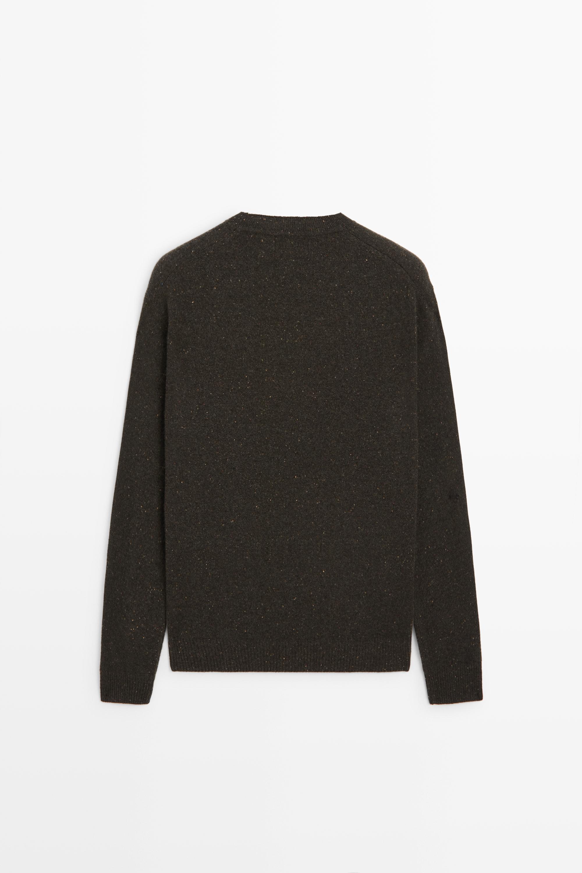 Massimo Dutti Yünlü melanj dokulu triko kazak