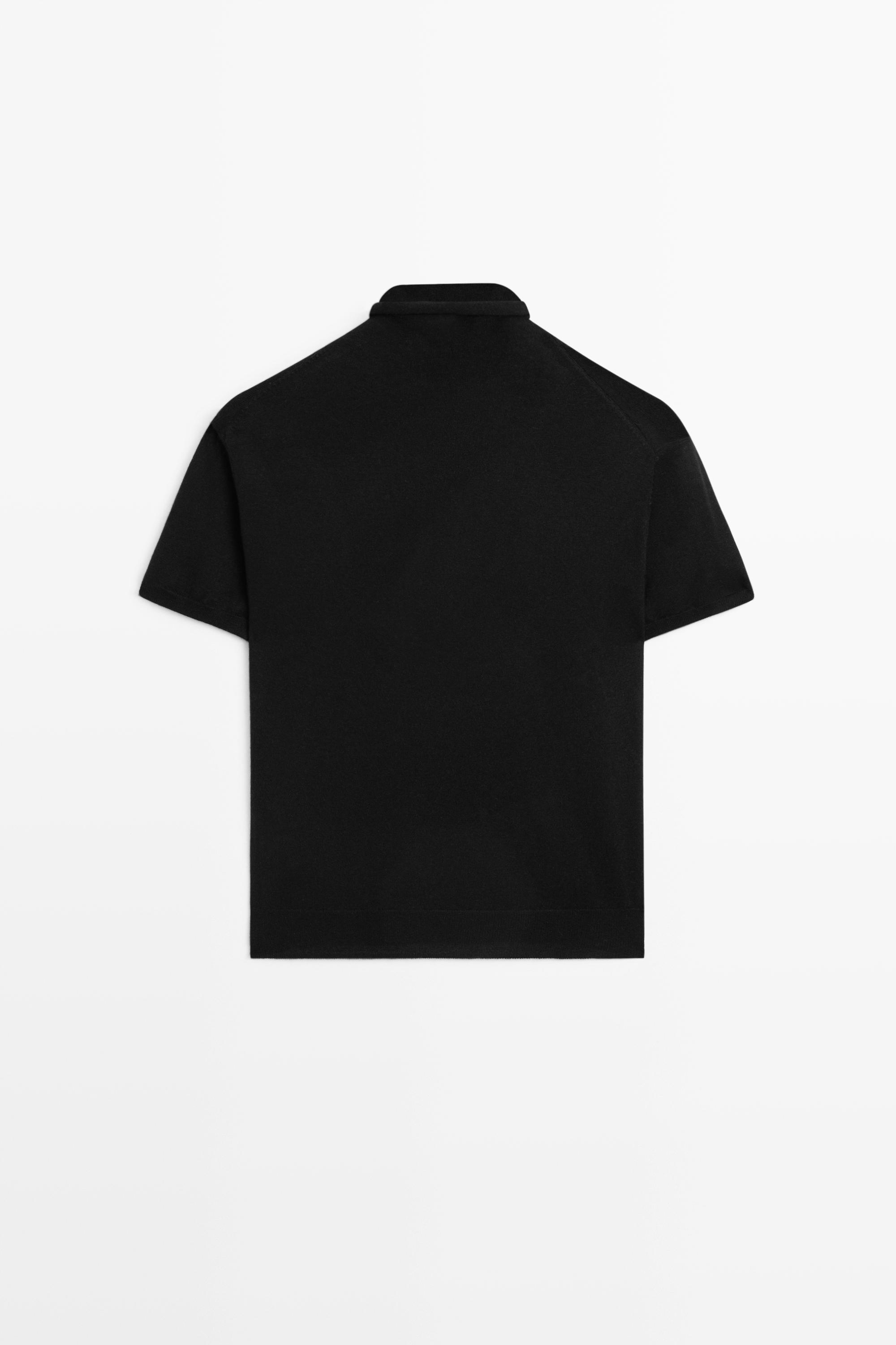 Wool blend turtleneck knit sweater — BLACK