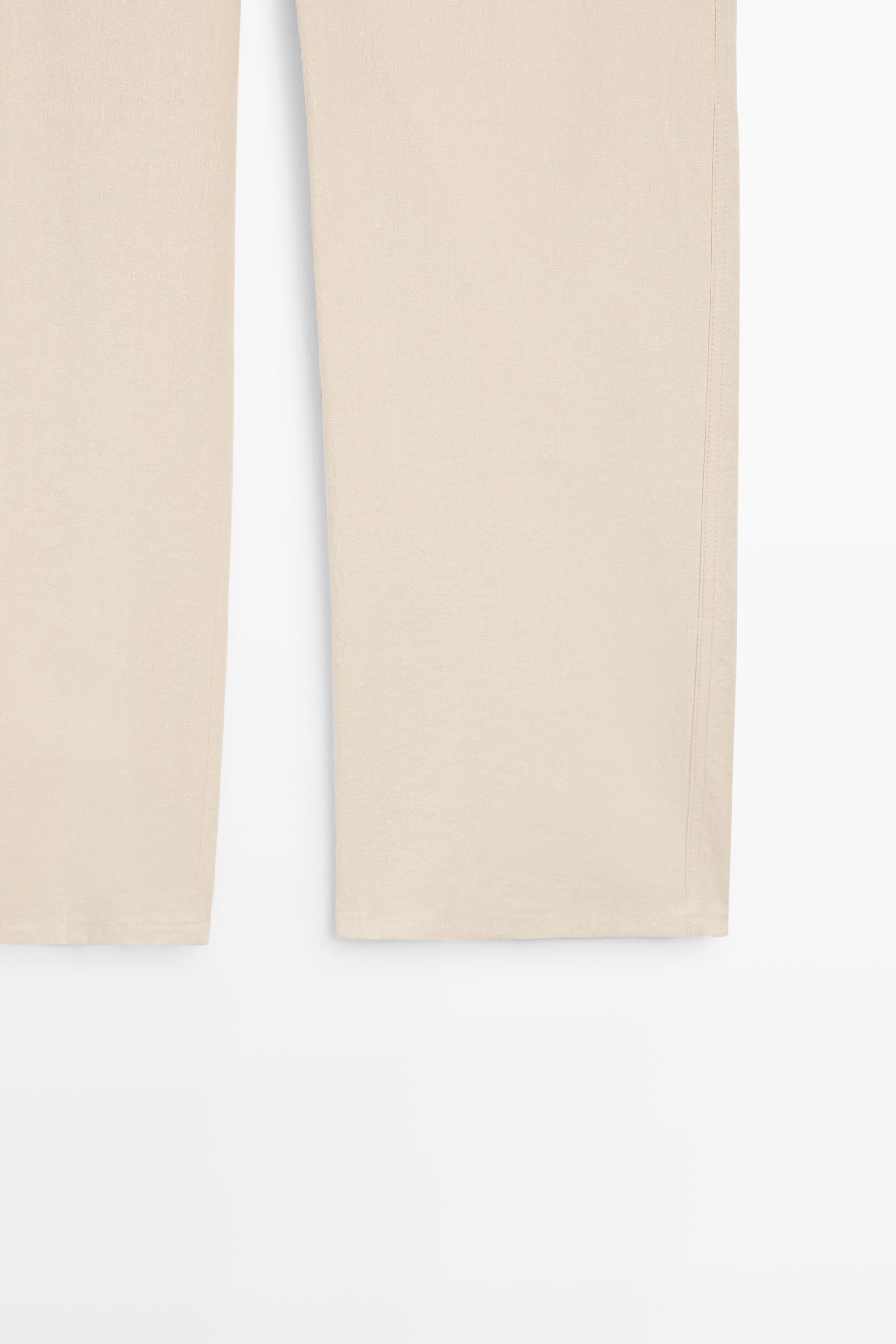 Linen blend relaxed fit pants — OCHRE MARL