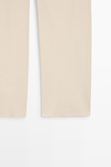 Linen blend relaxed fit pants — OCHRE MARL 7