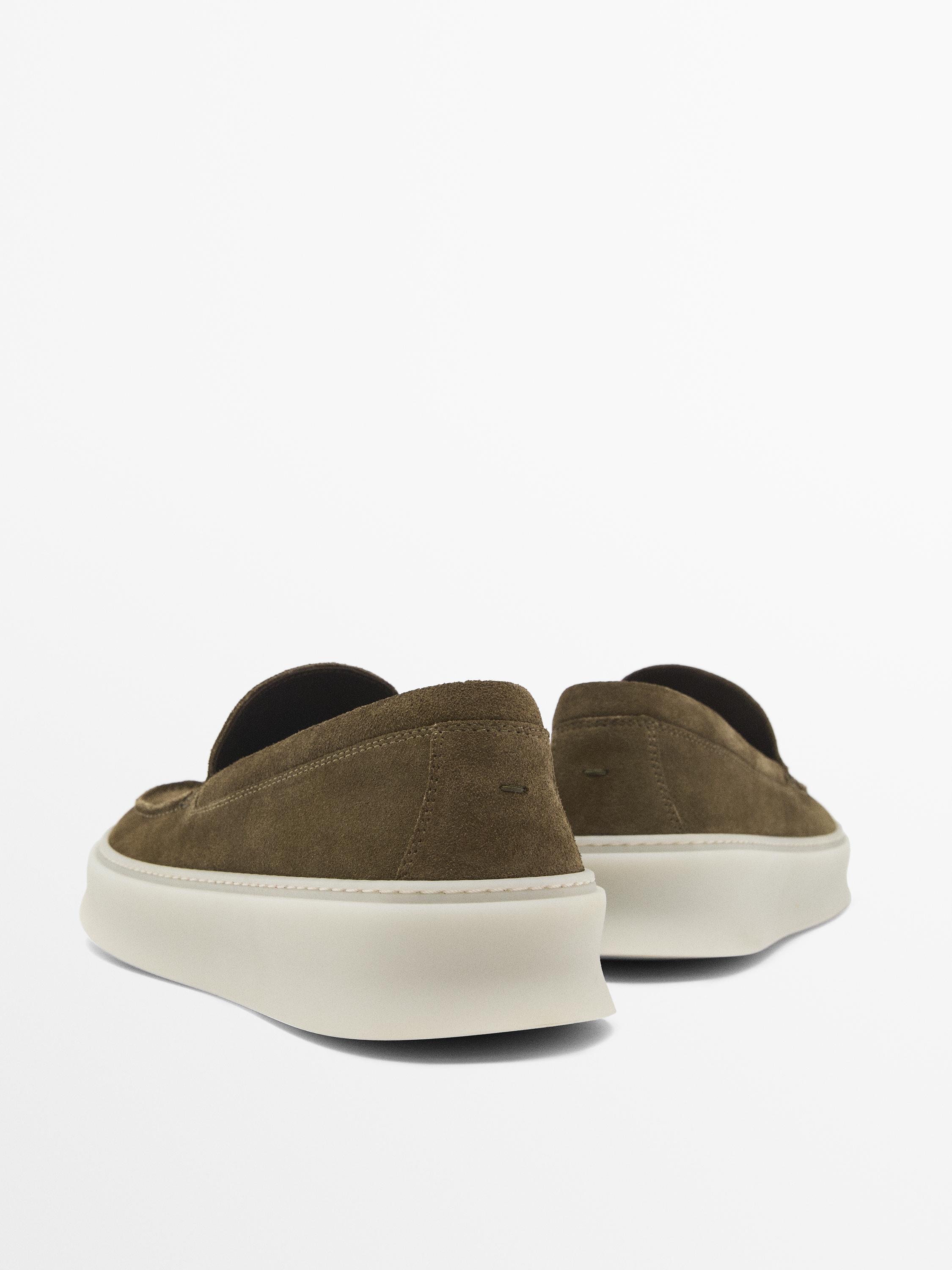 Split leather loafers