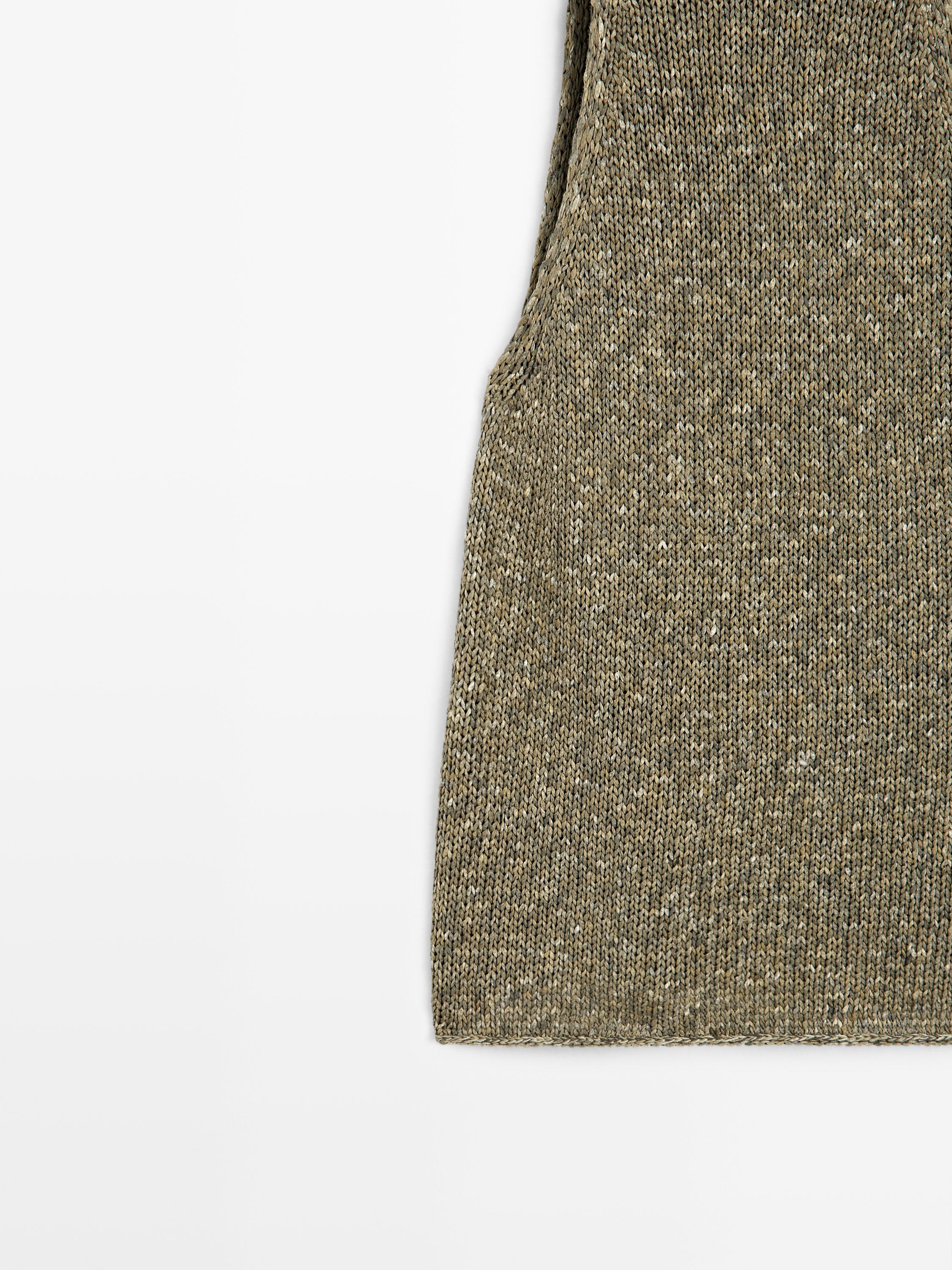 100% cotton halter top with tie detail — GREEN