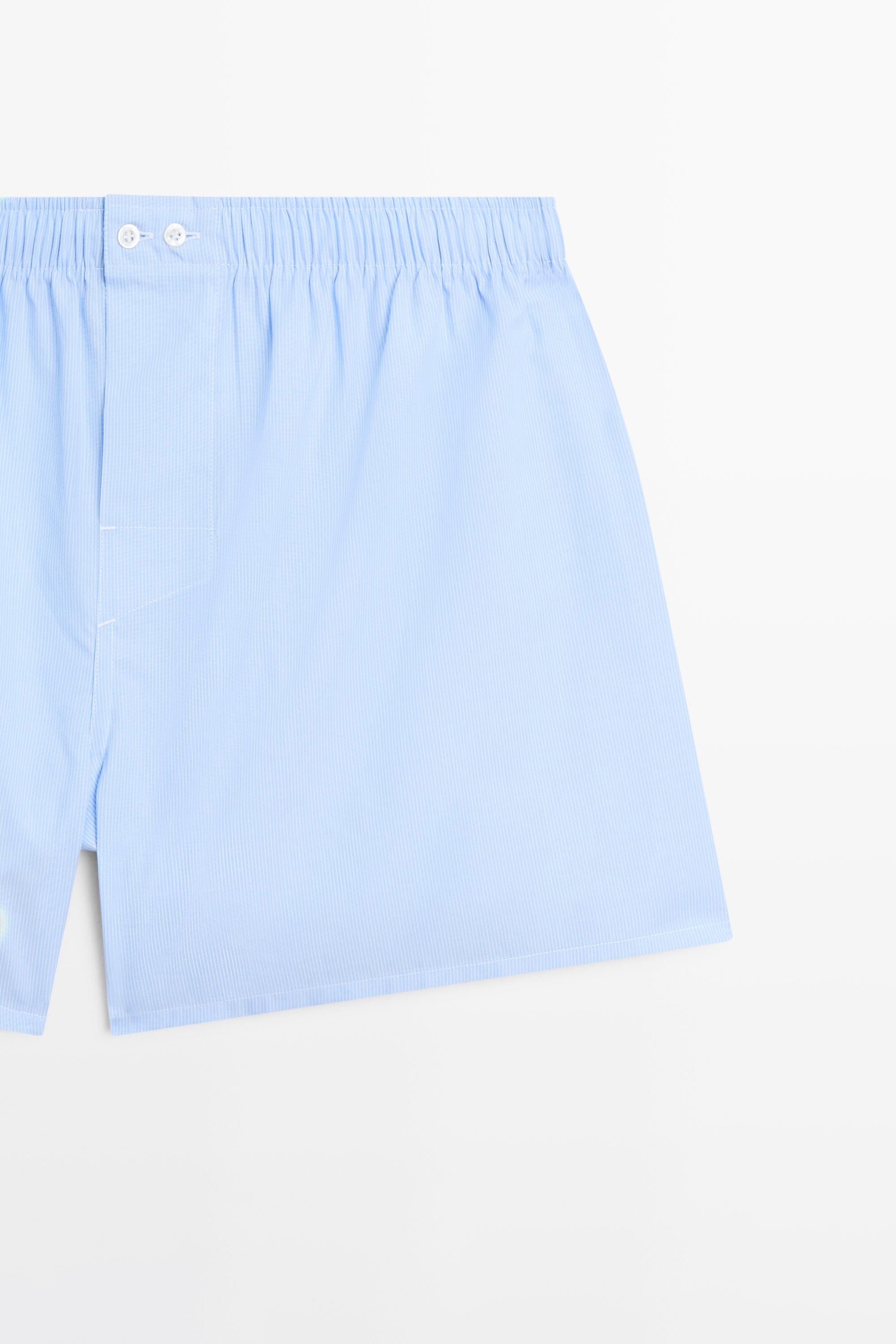 100% cotton striped boxers — SKY BLUE
