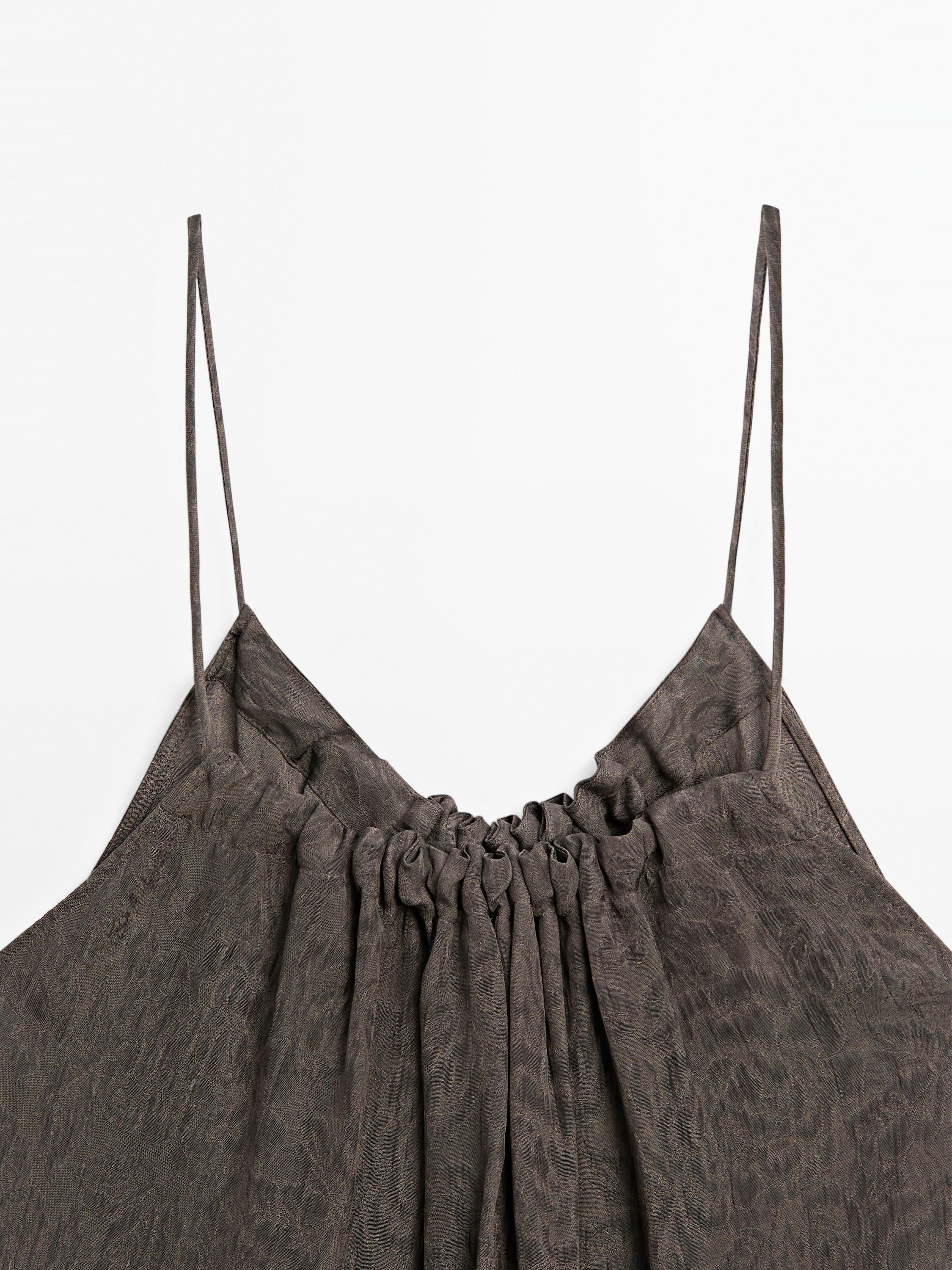 Flowing jacquard strappy top