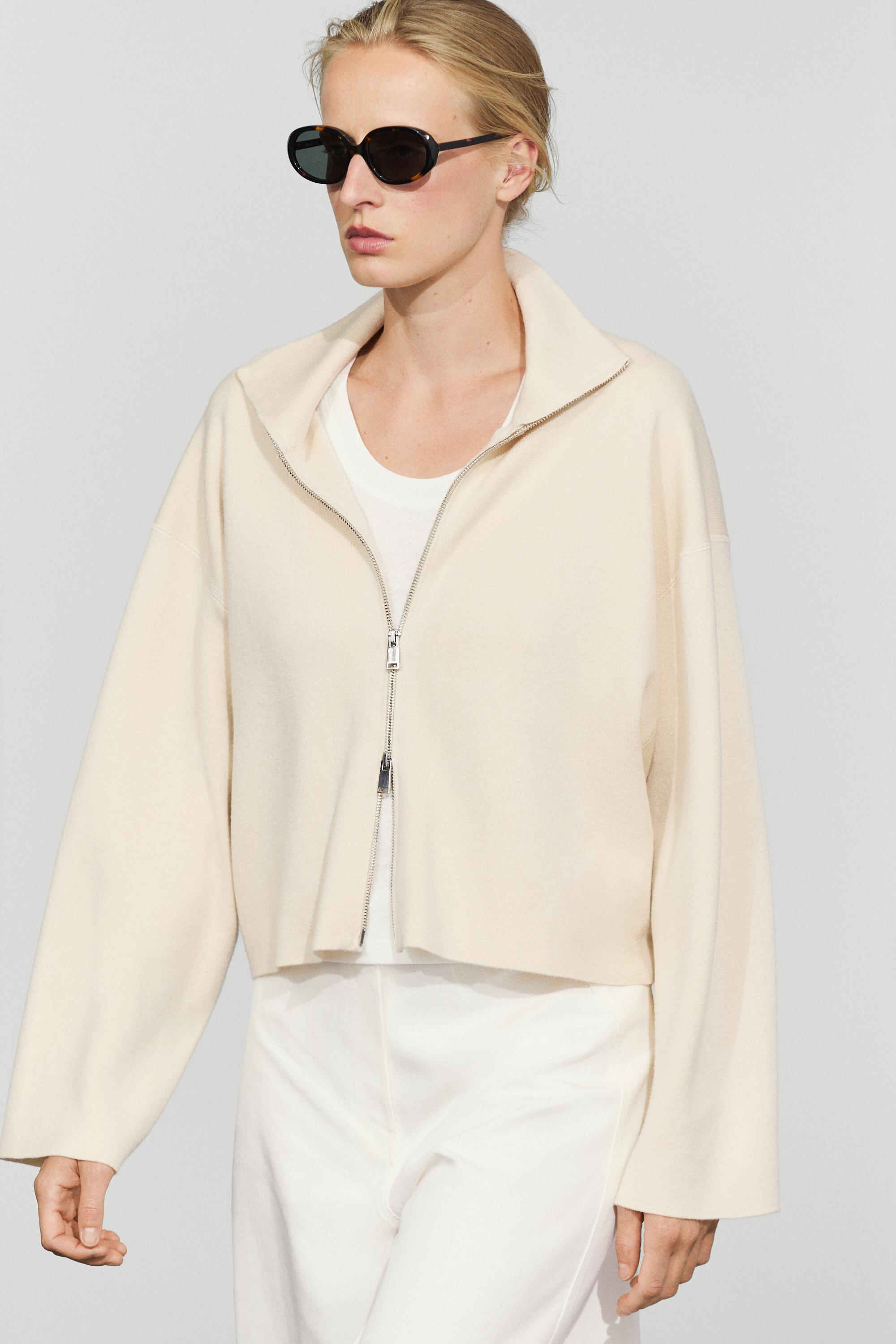 Strickjacke aus Baumwolle mit Reißverschluss