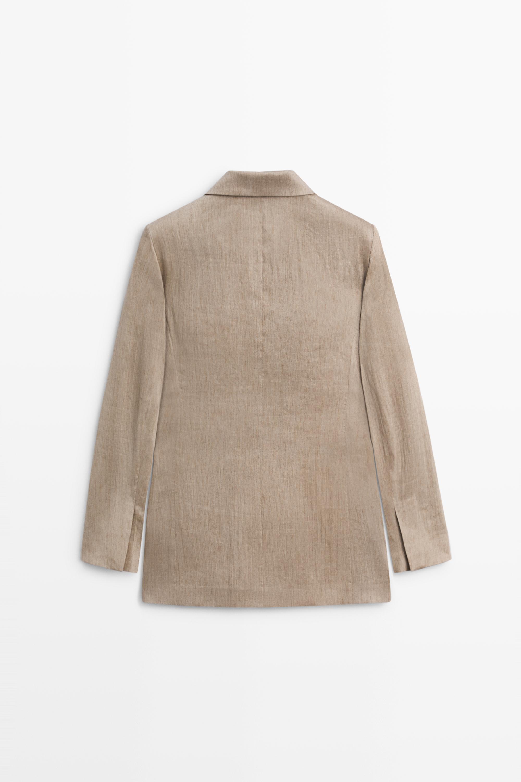 Satin fluid blazer - STUDIO — STONE