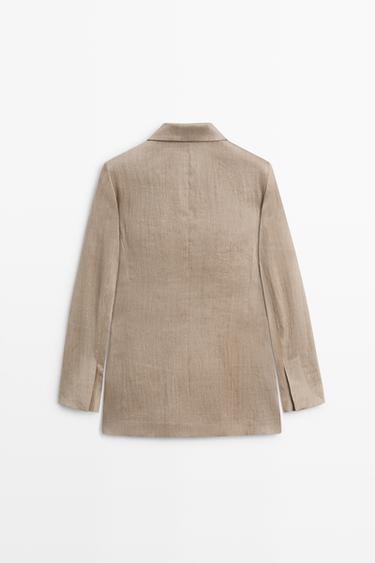Satin fluid blazer - STUDIO — STONE 6