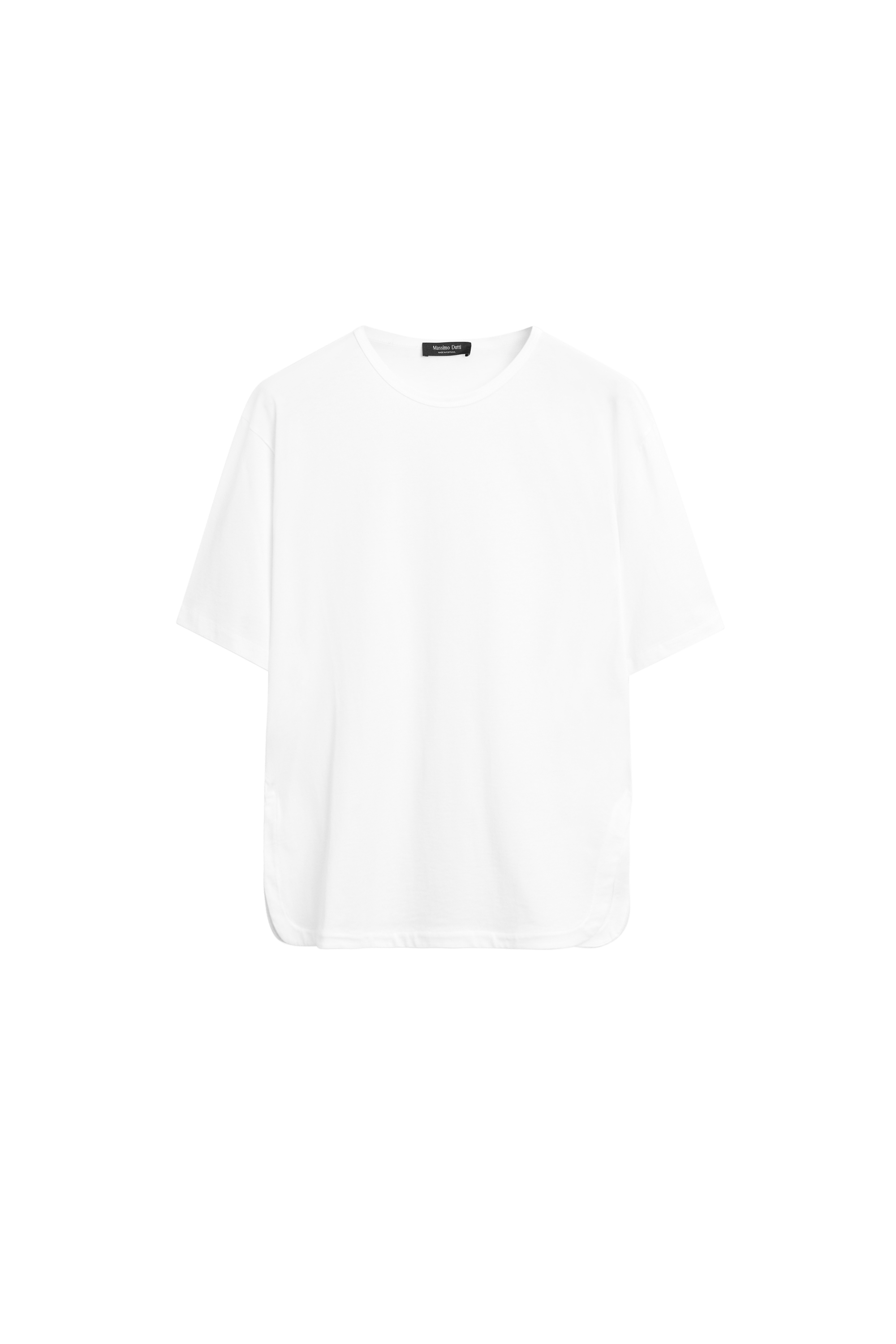 Massimo Dutti Dökümlü %100 pamuklu t-shirt görsel 5