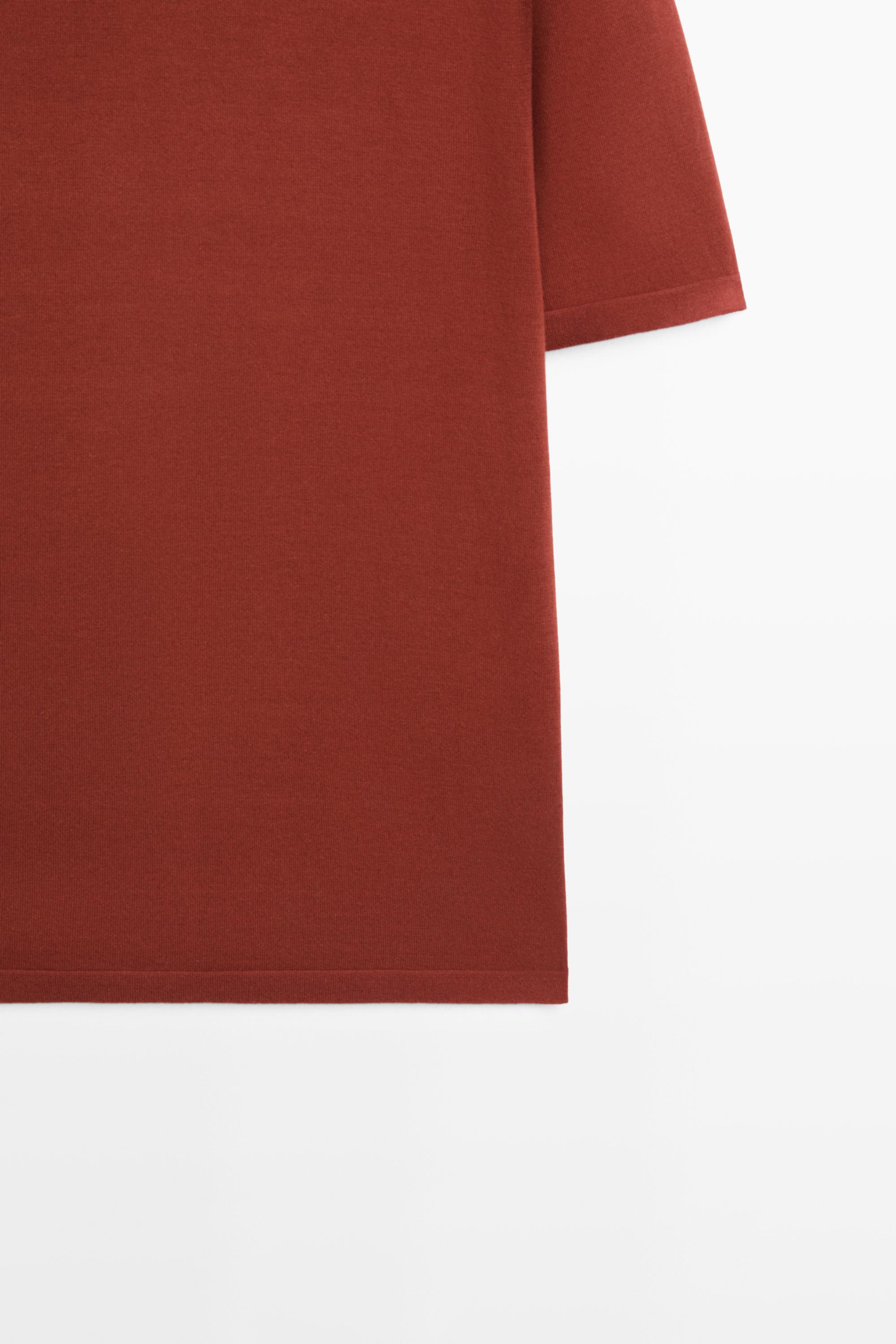 100% cotton short sleeve knit sweater — COPPER