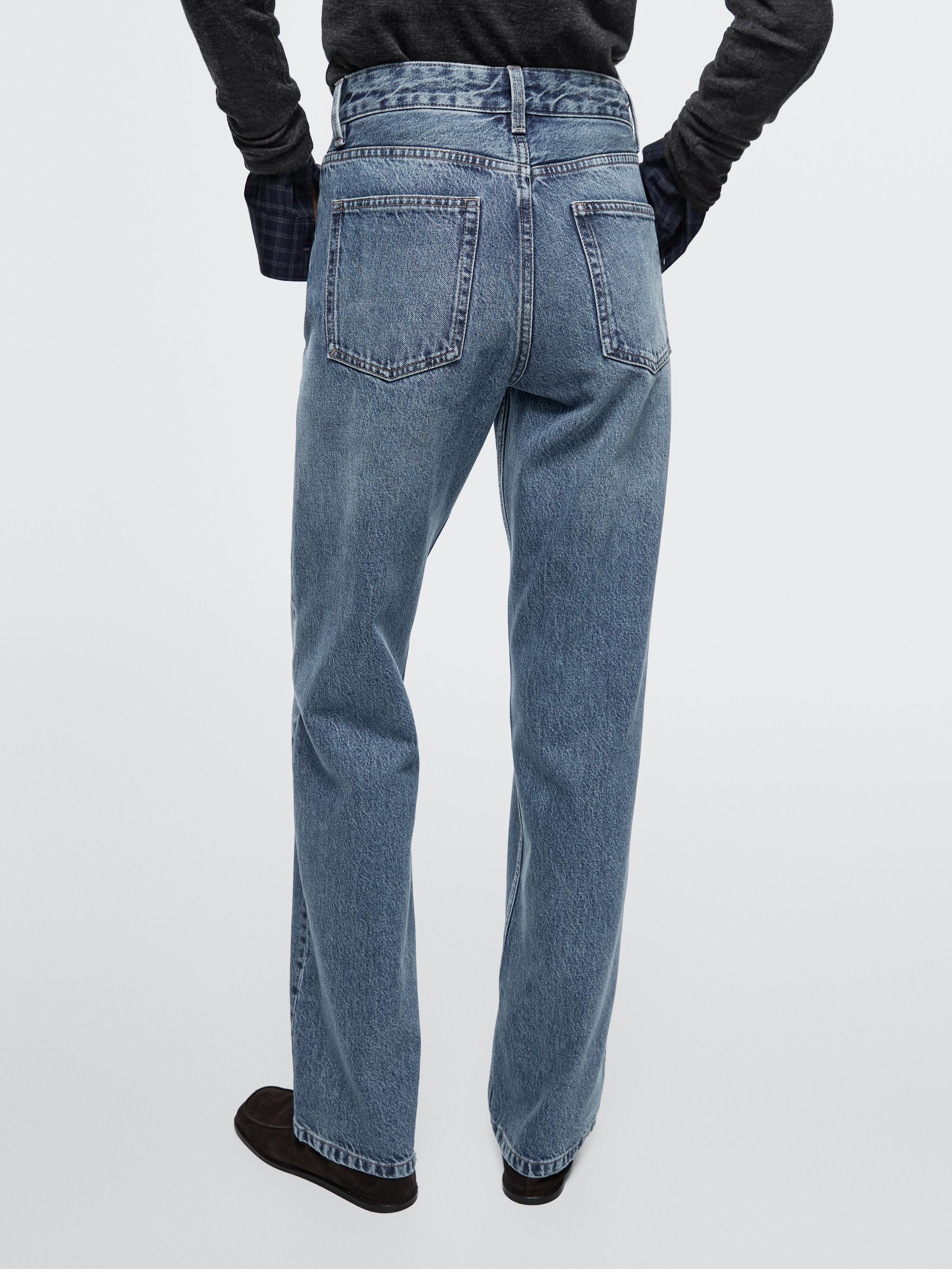 Mid-rise straight-leg jeans — MEDIUM BLUE