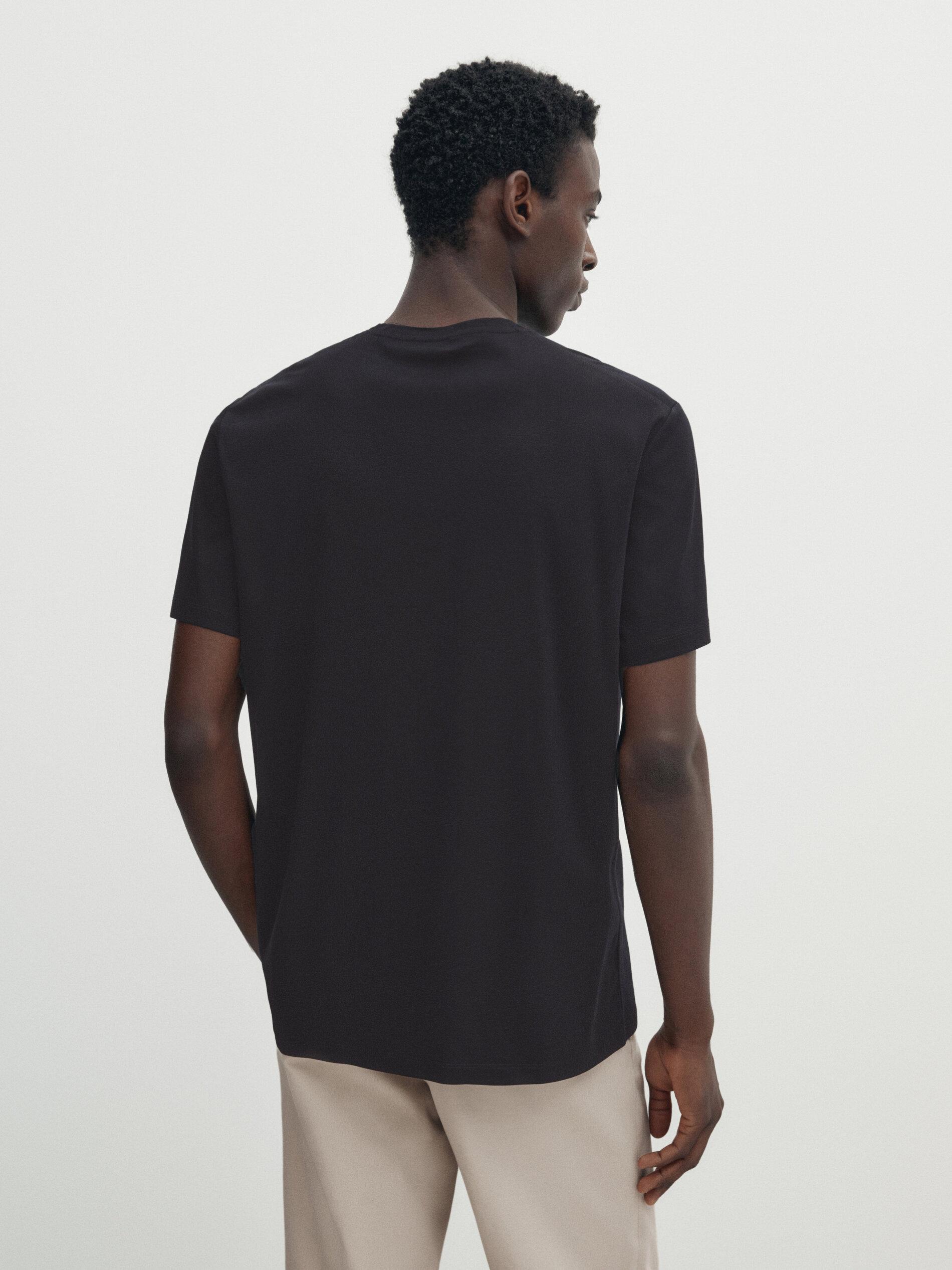 100% mercerised cotton T-shirt — NAVY BLUE