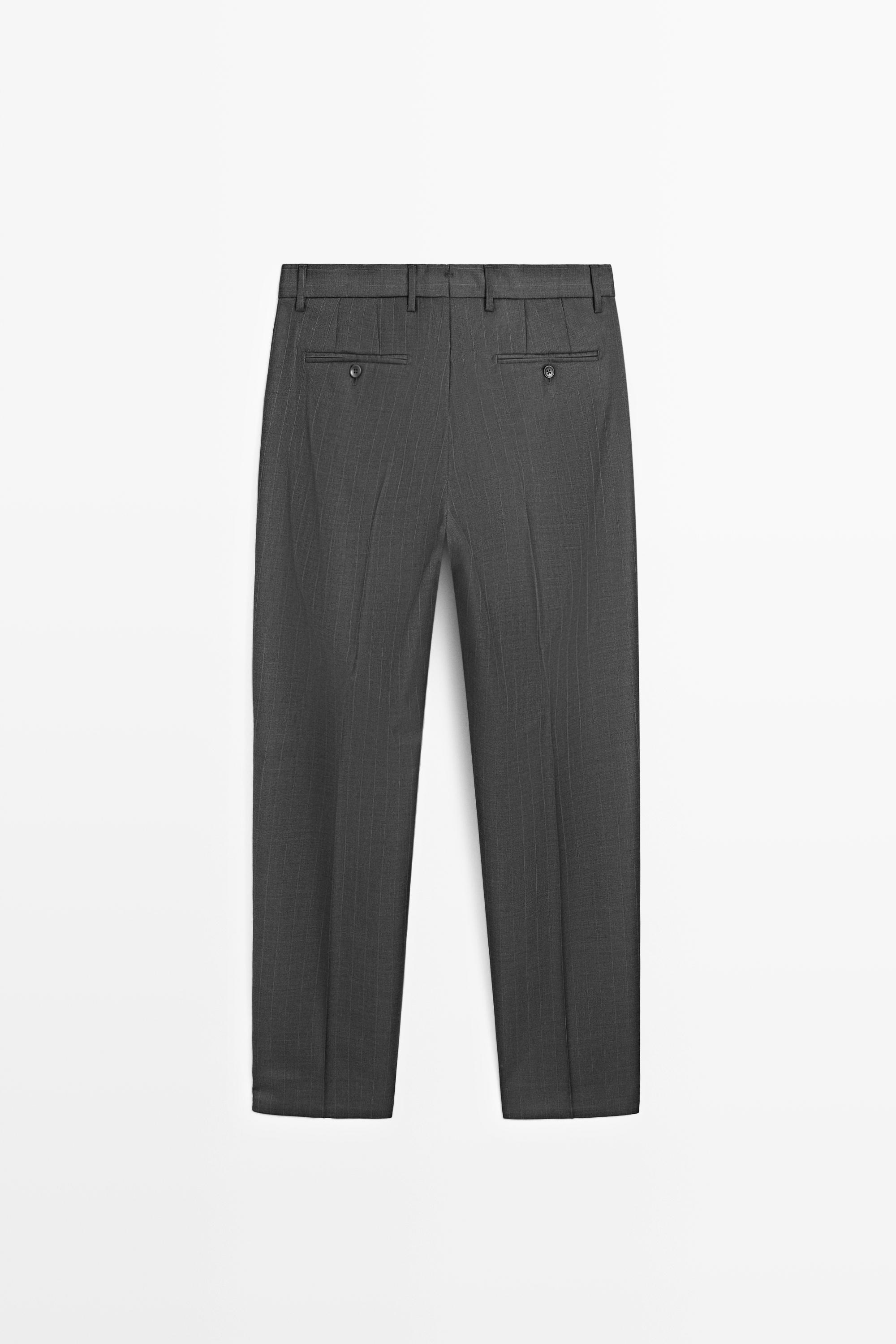 100% wool striped pants — CHARCOAL
