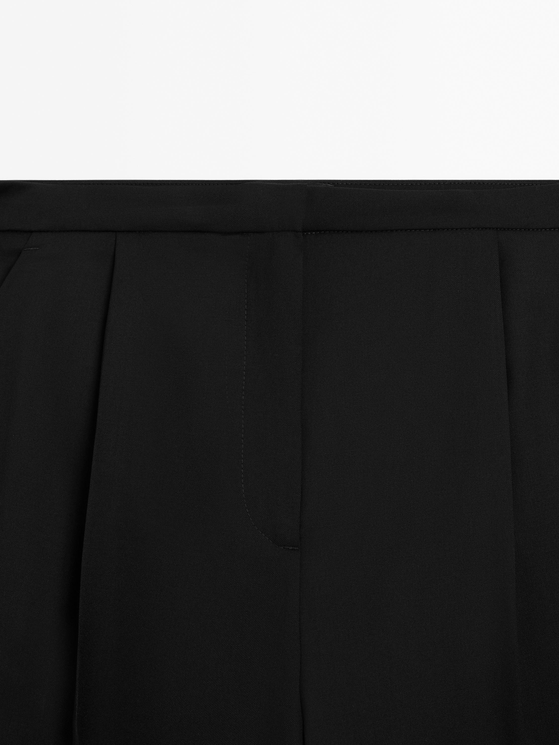 100% wool trousers with thin waistband