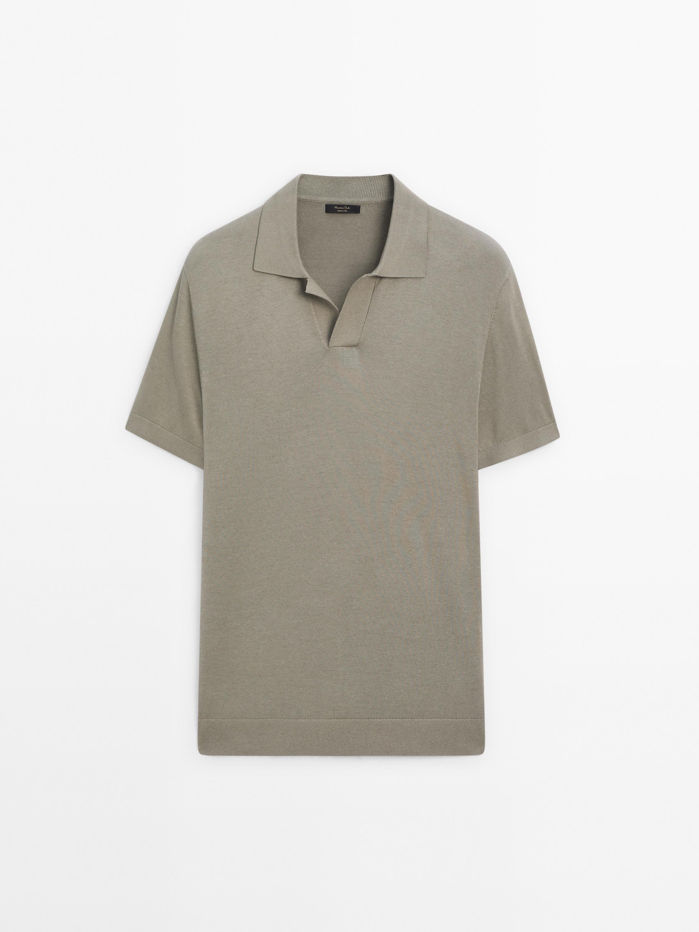 Short sleeve polo sweater with cotton
