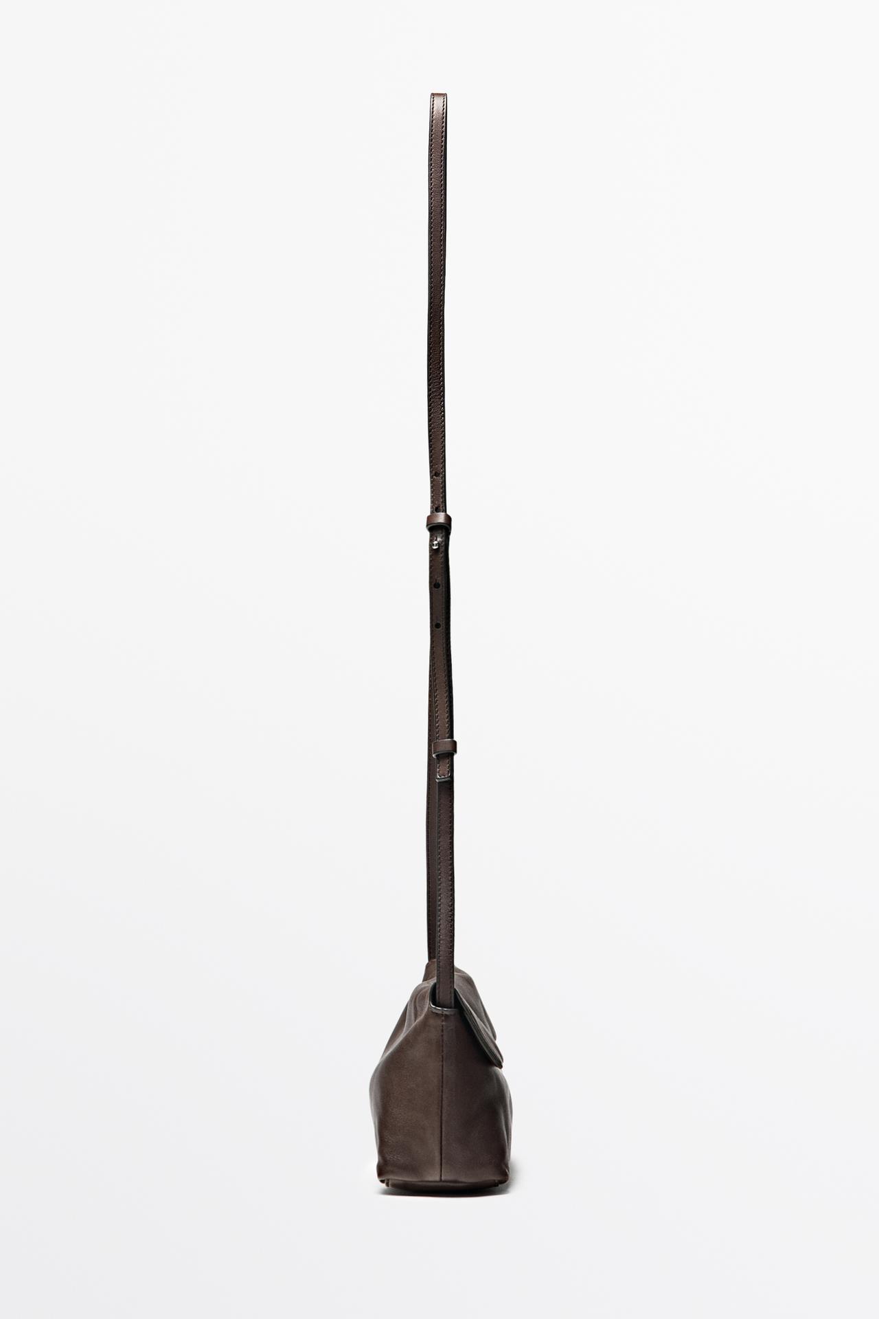 Nappa leather crossbody bag — BROWN
