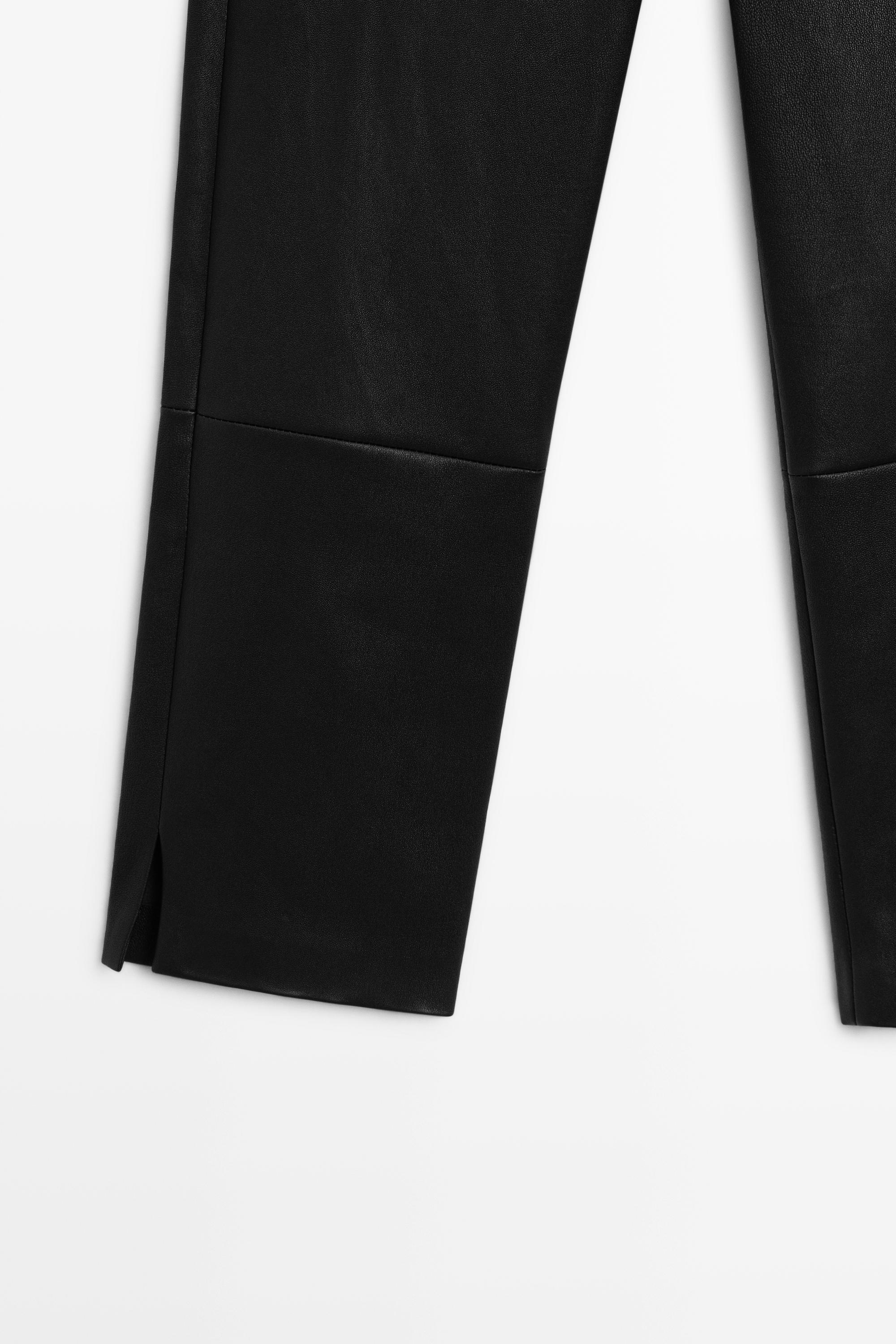 Leather capris — BLACK