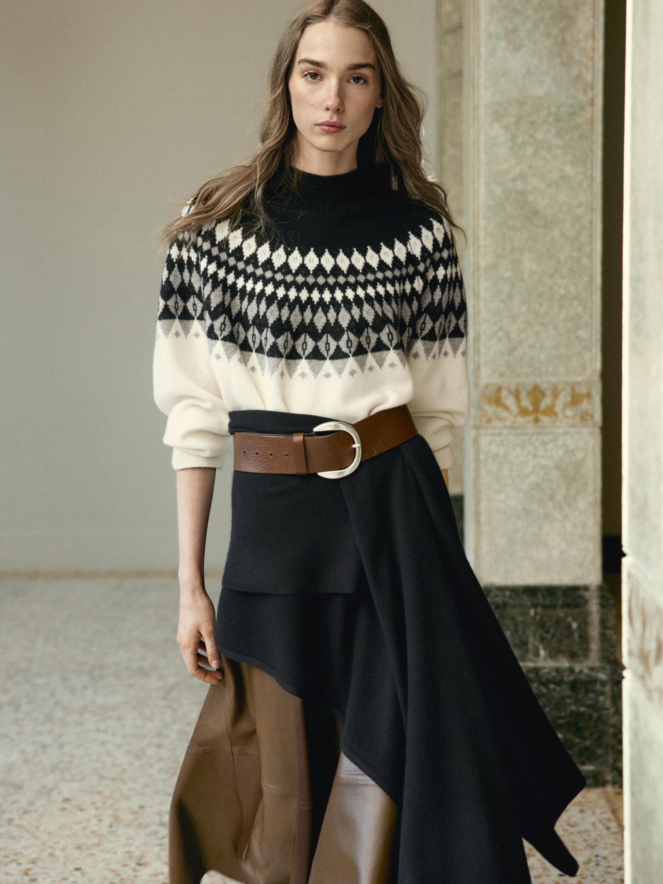 Jersey punto jacquard mezcla lana