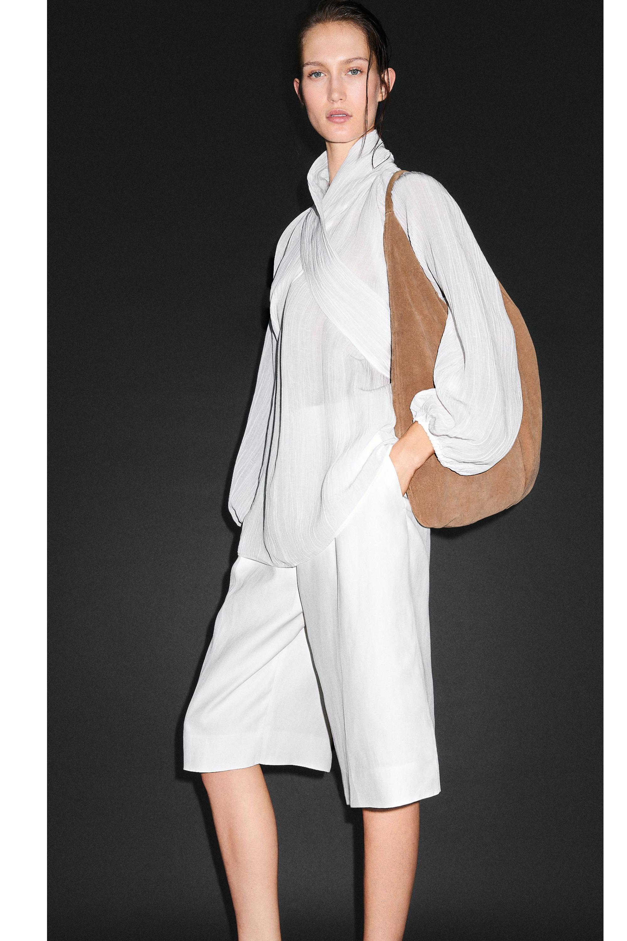 Split leather maxi shopper bag - LIMITED EDITION — SAND