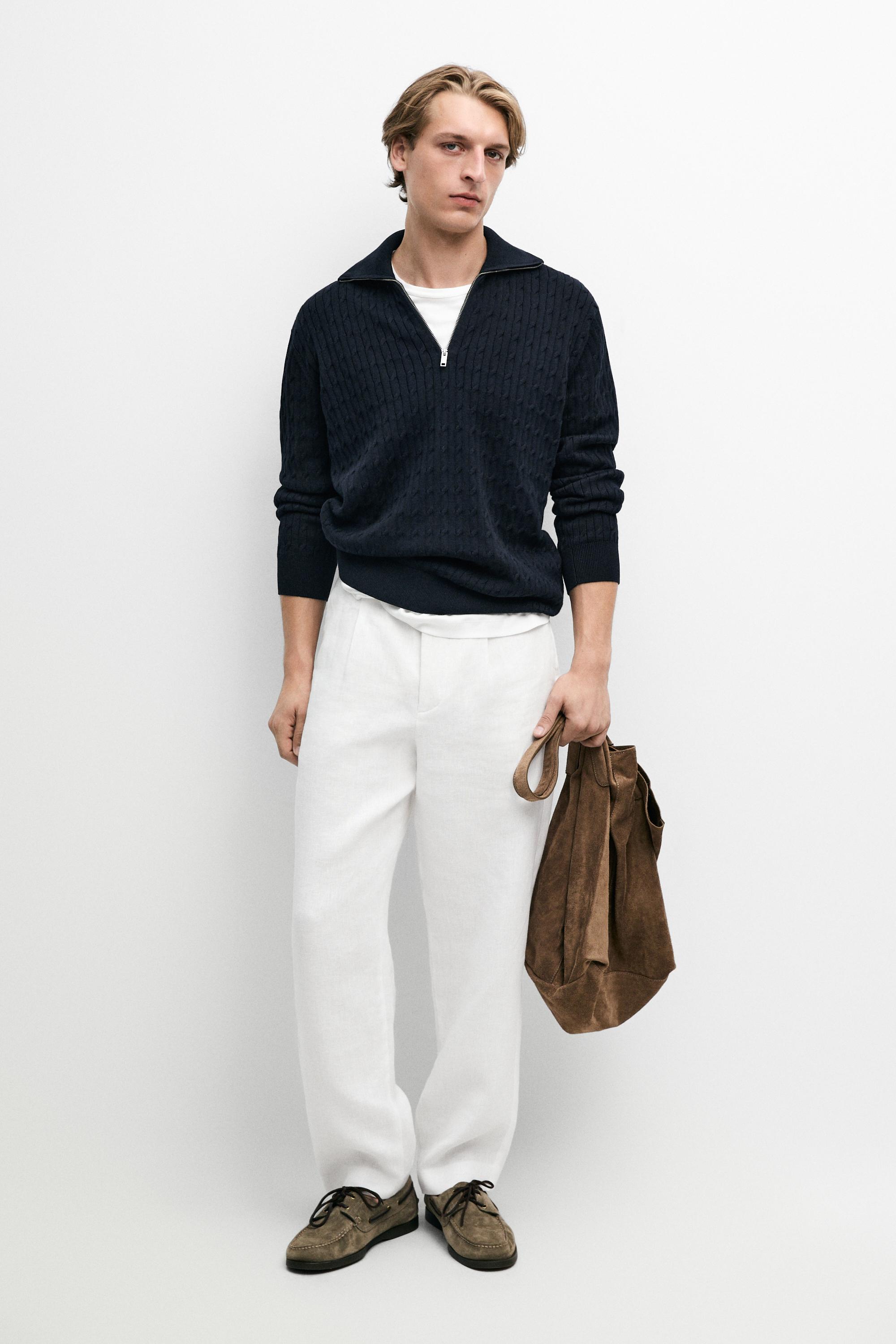 Massimo Dutti Fermuarlı dik yaka triko kazak görsel 8