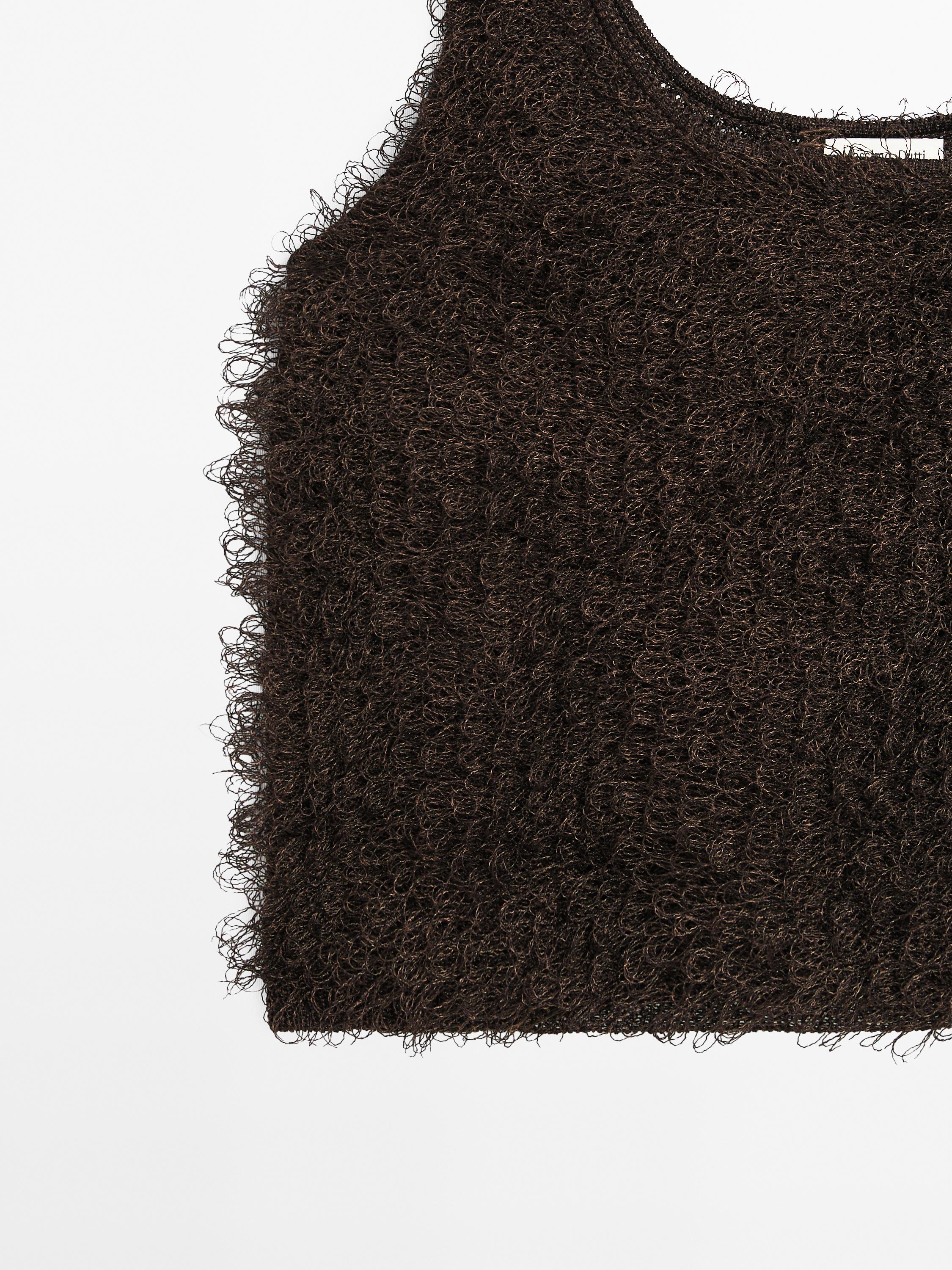 Bouclé knit top with thread detail - Studio