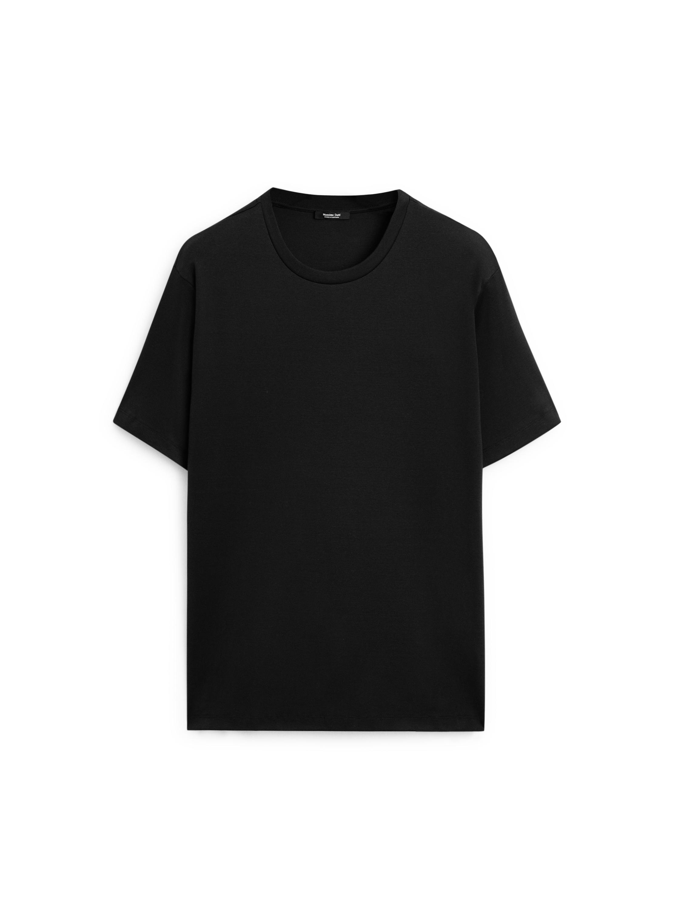 100% mercerised cotton T-shirt — BLACK