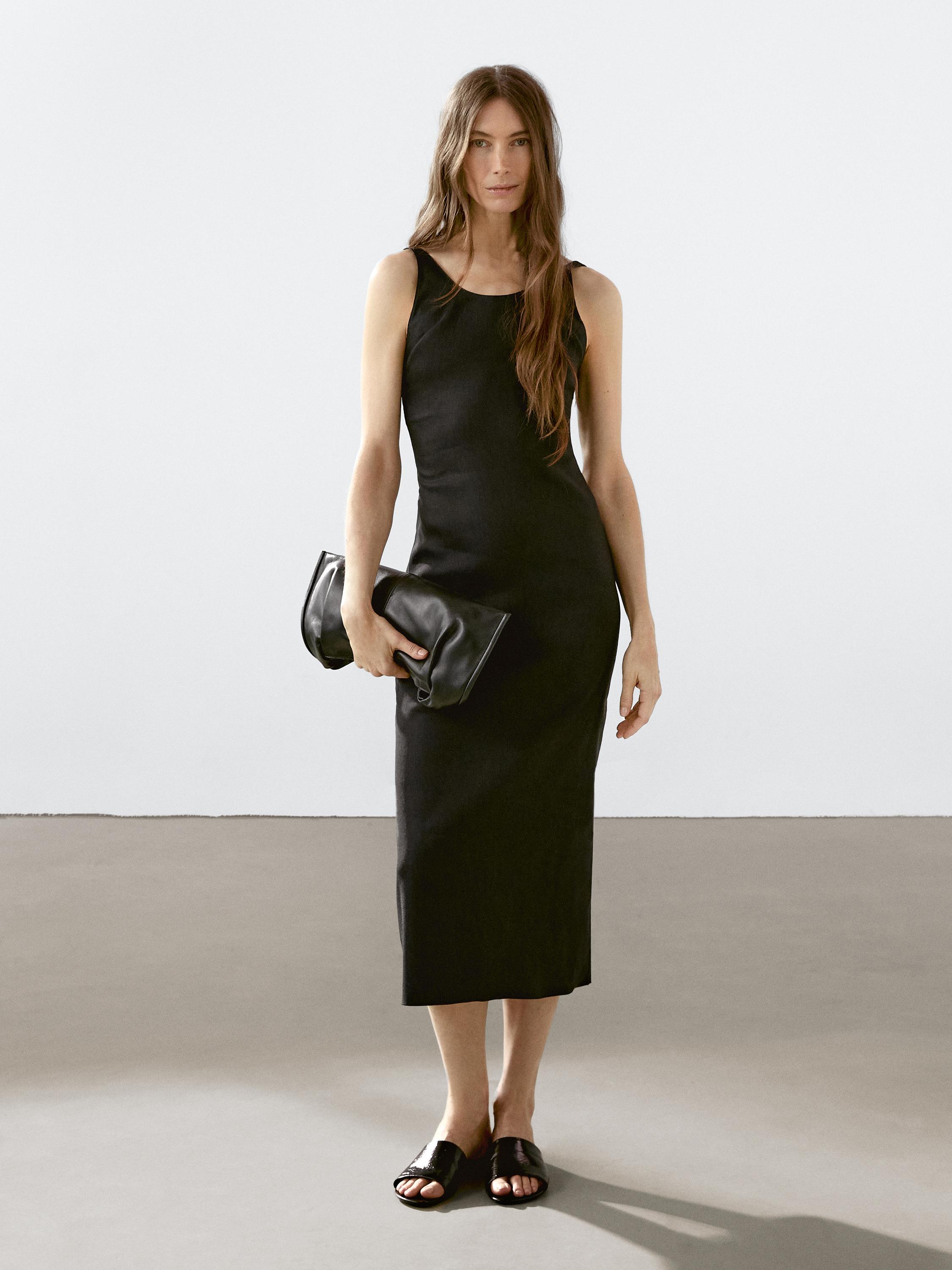 Vestido midi escote espalda