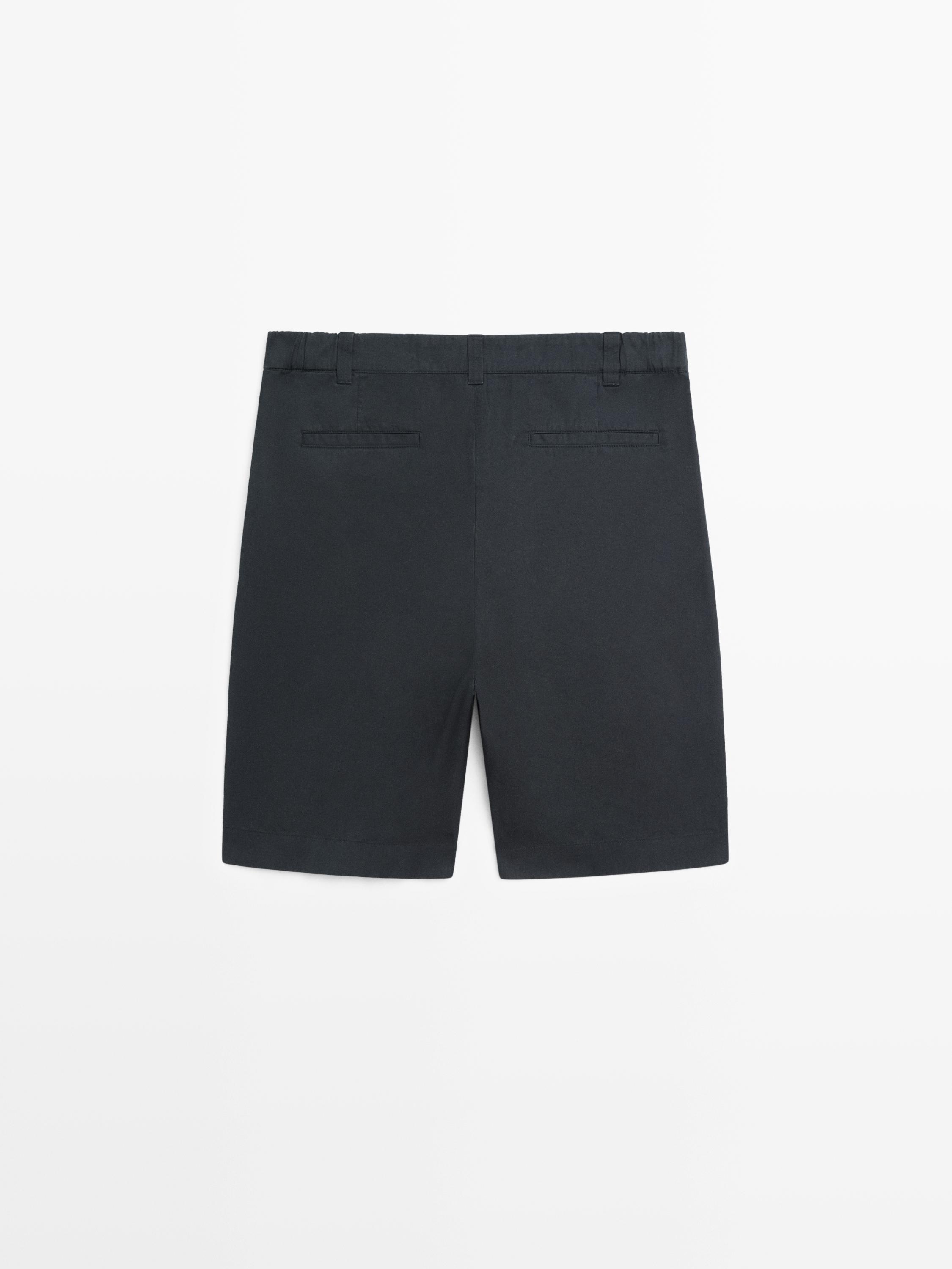 Cotton Bermuda shorts with waist detail