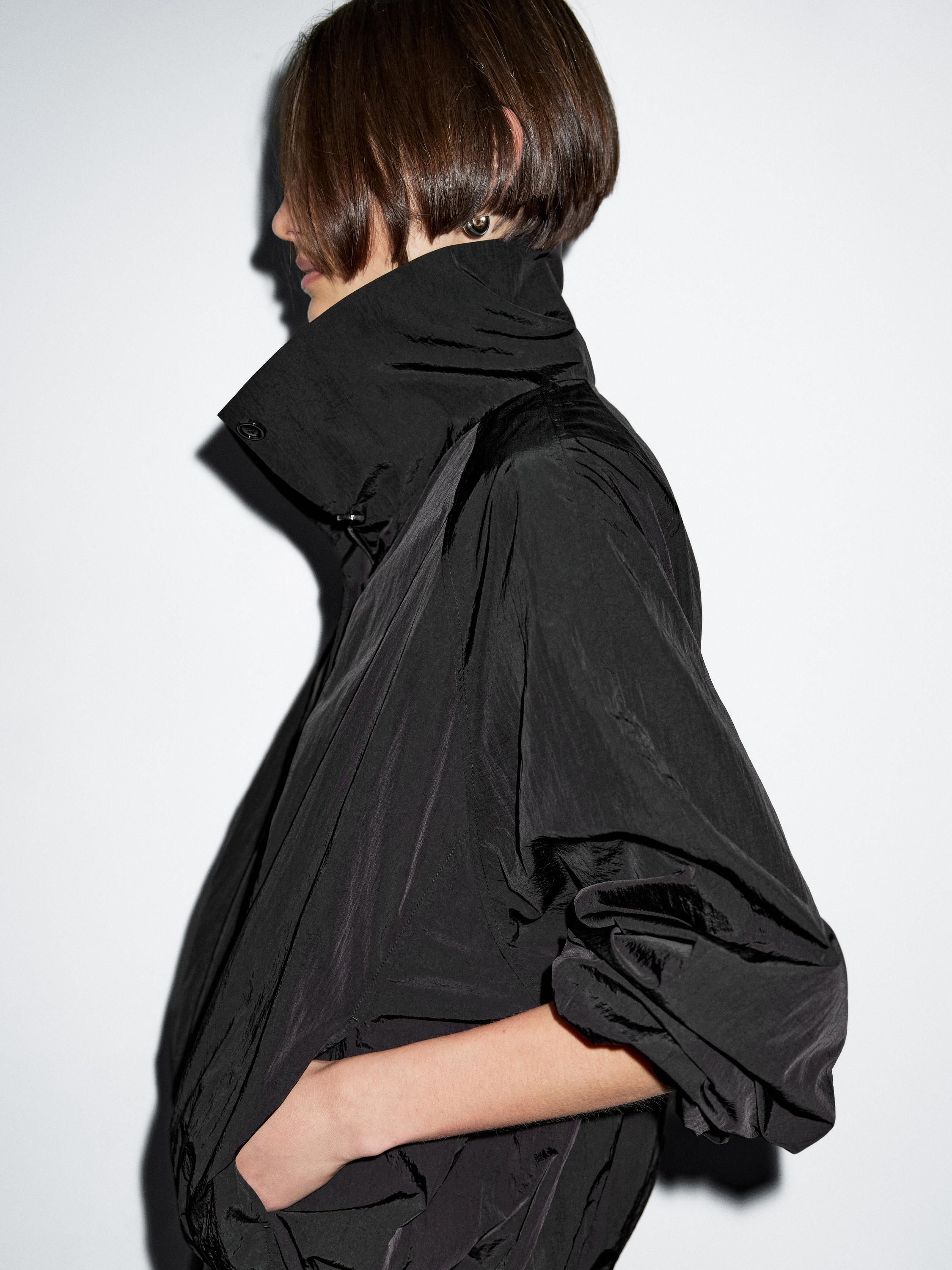 Veste bomber bouffante col montant