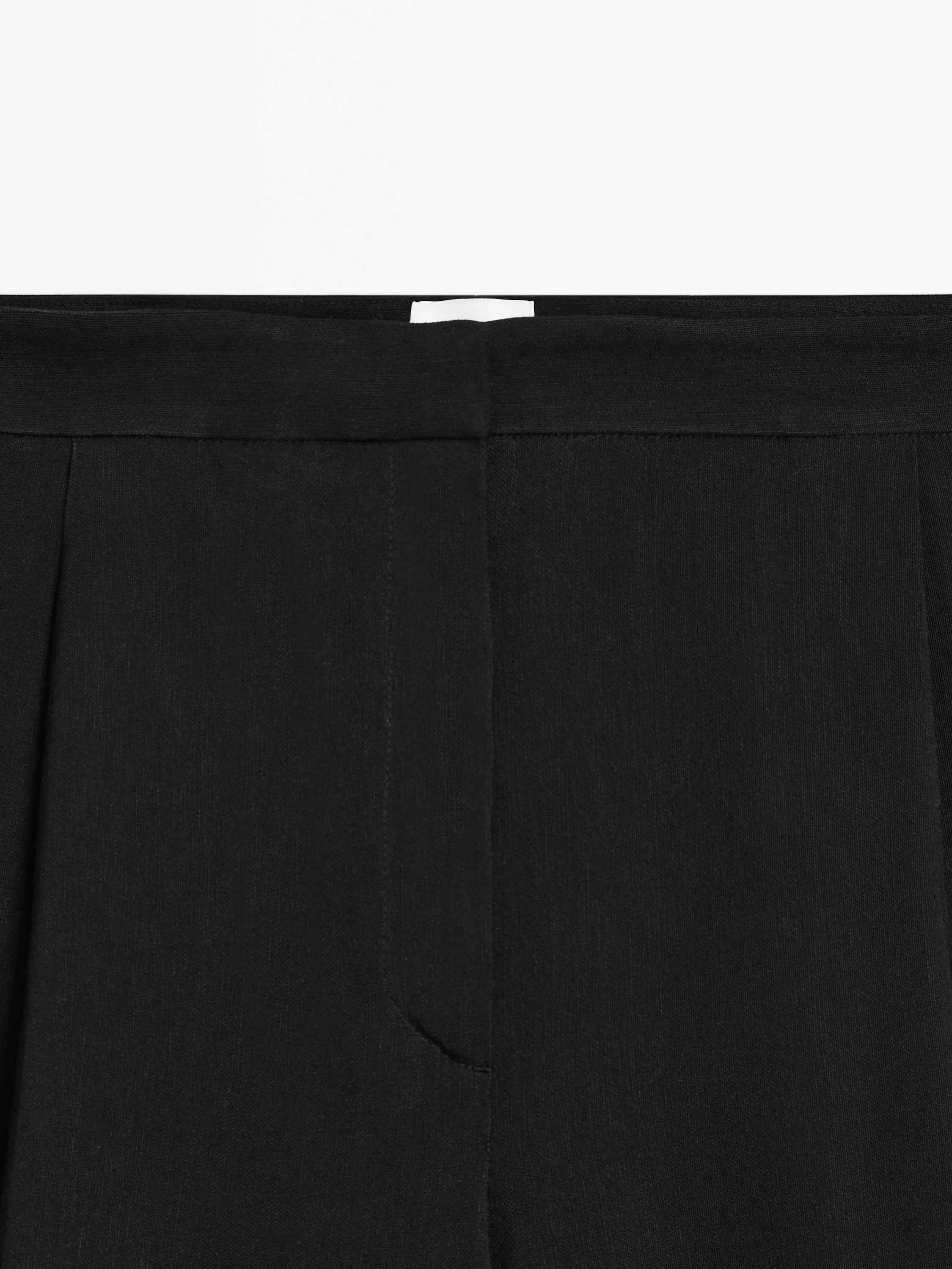 Linen blend darted suit trousers - Limited Edition
